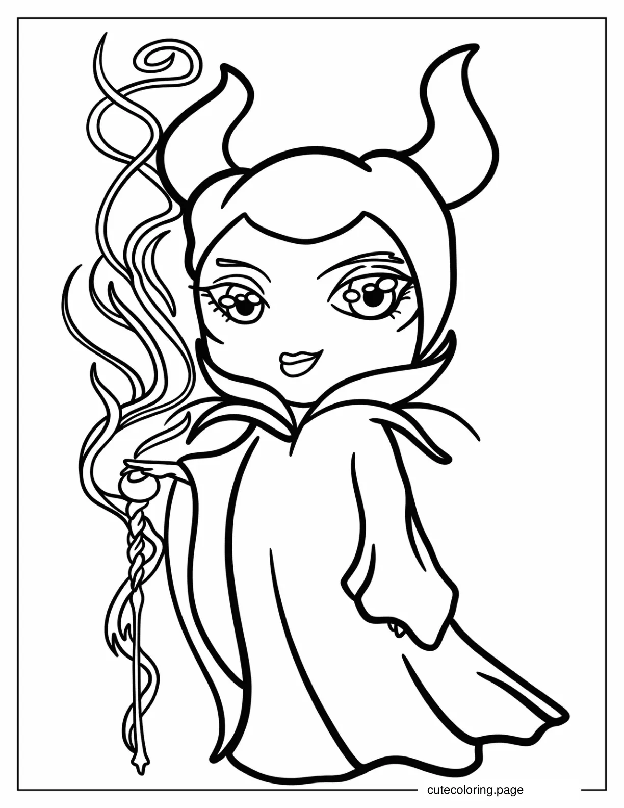 Chibi Maleficent Coloring Page For Kids coloring page