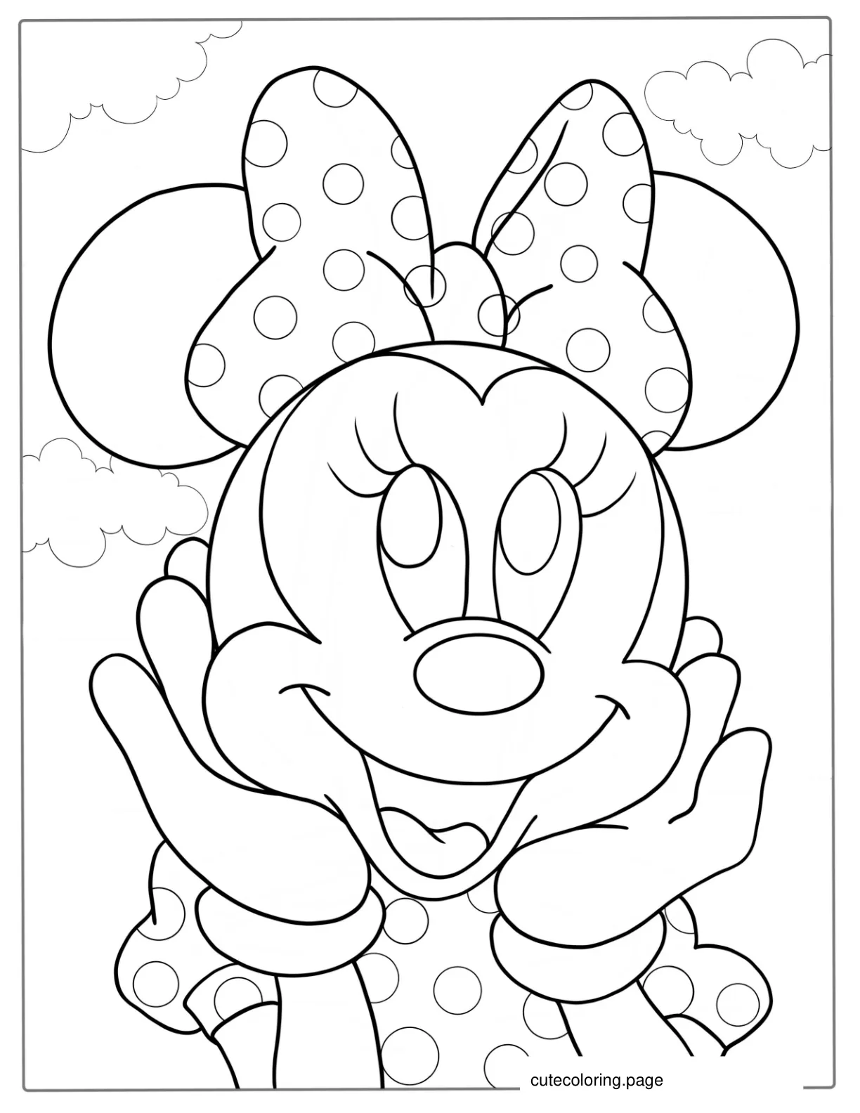 Blushing Minnie Mouse Coloring Page coloring page