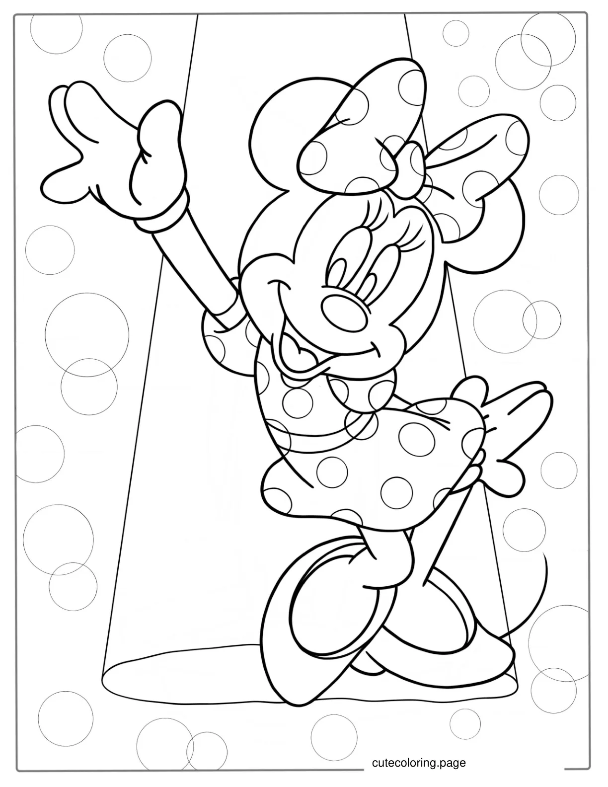 Dancing Minnie Mouse Coloring Page coloring page