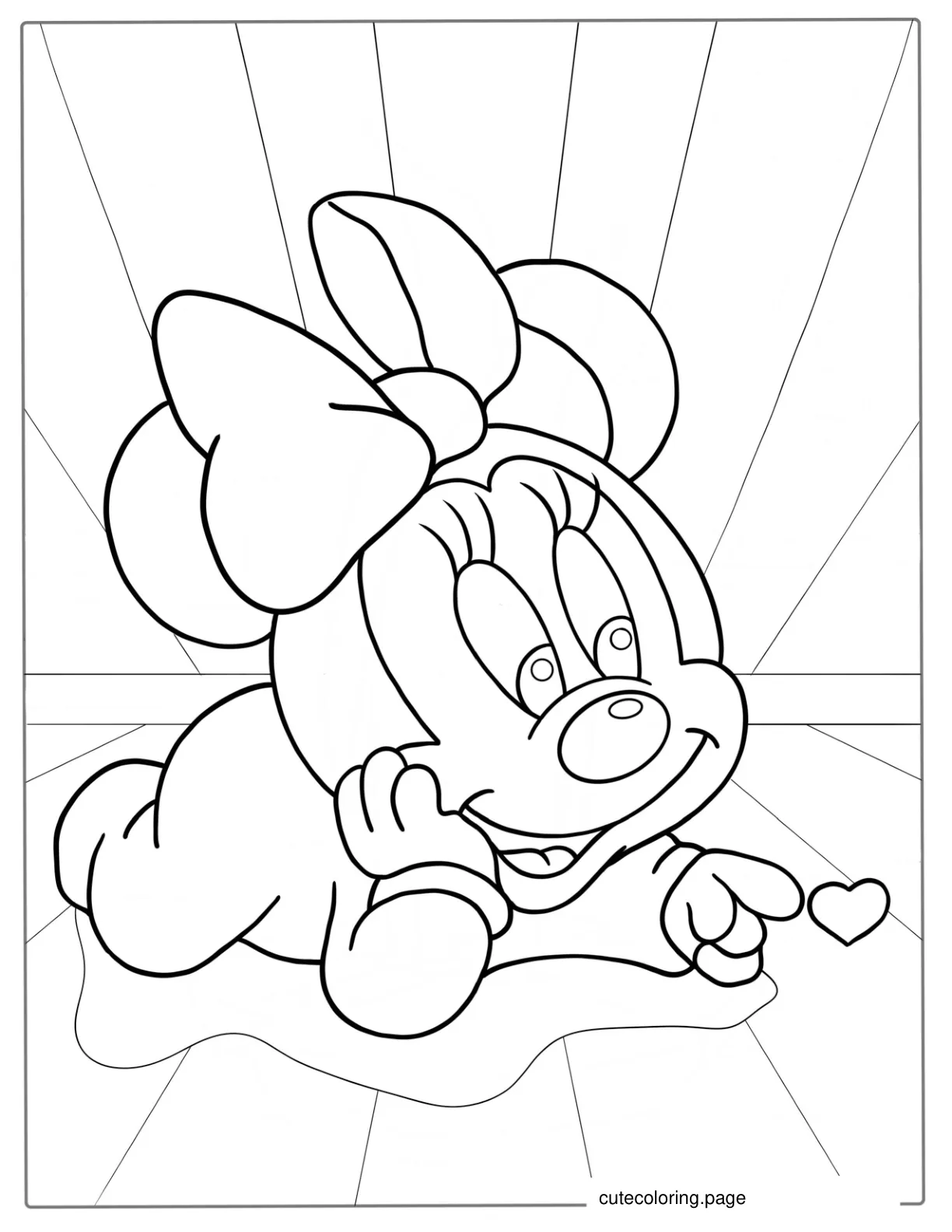 Easy Coloring Page Of Baby Minnie Mouse coloring page