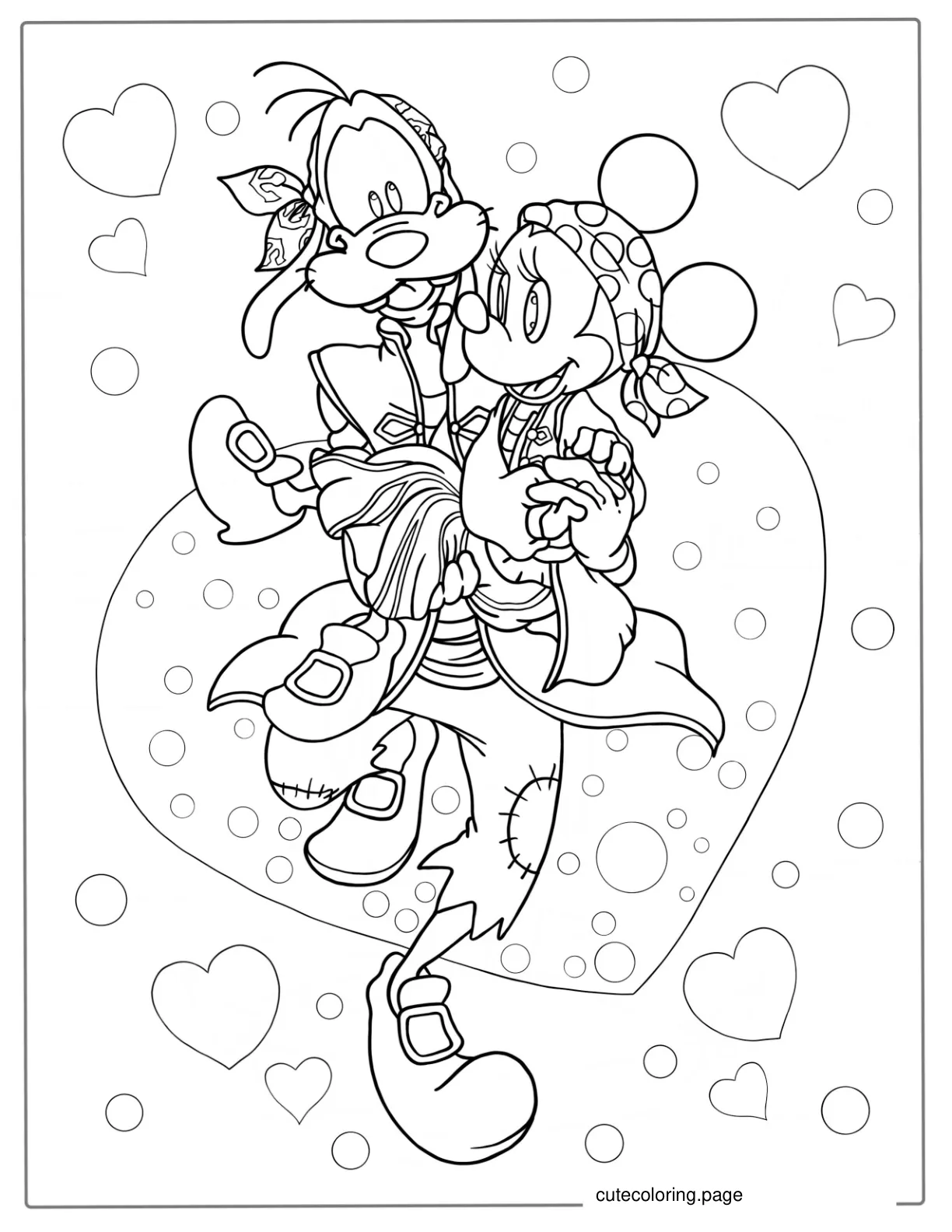 Goofy And Minnie Mouse Coloring Page coloring page