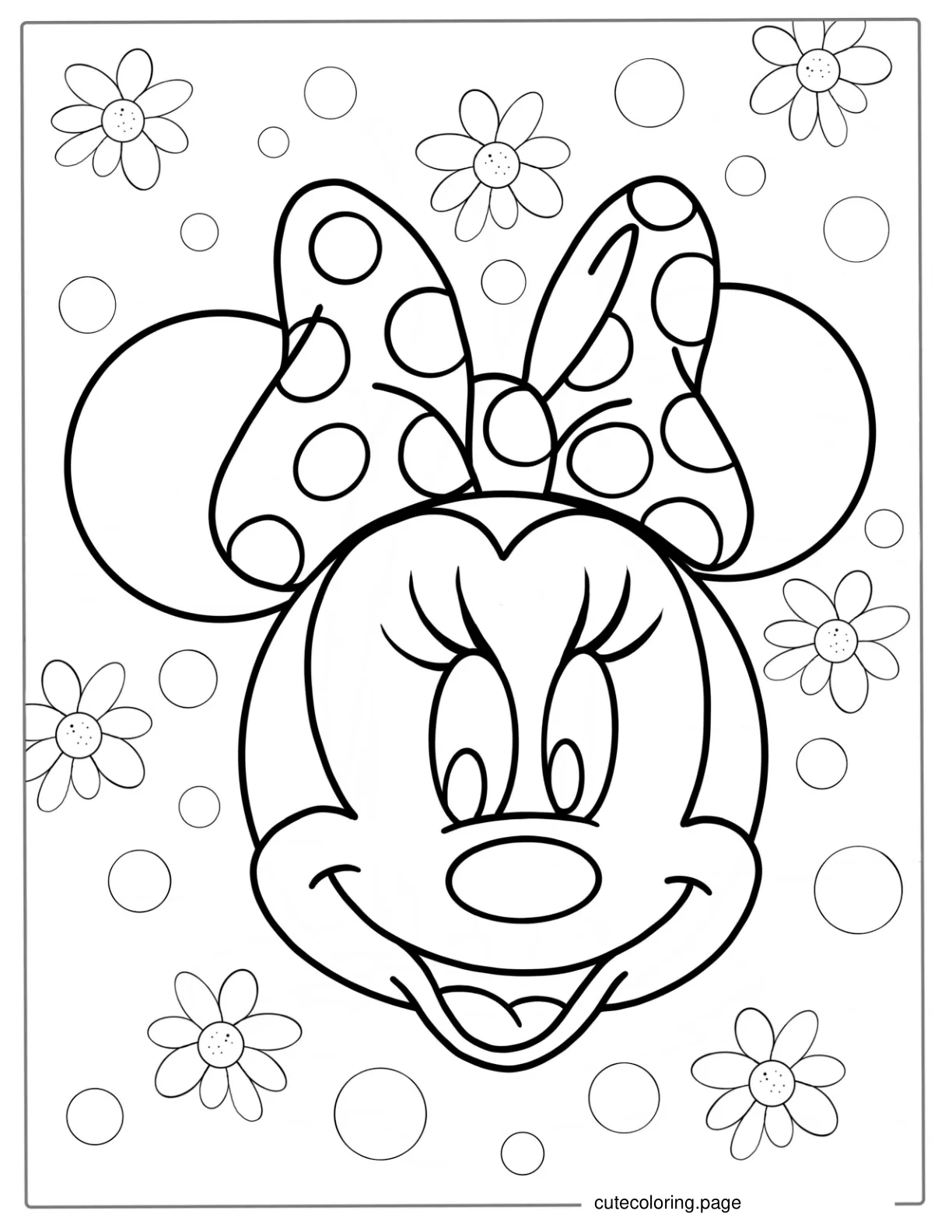 Minnie Mouse Face Coloring Page coloring page