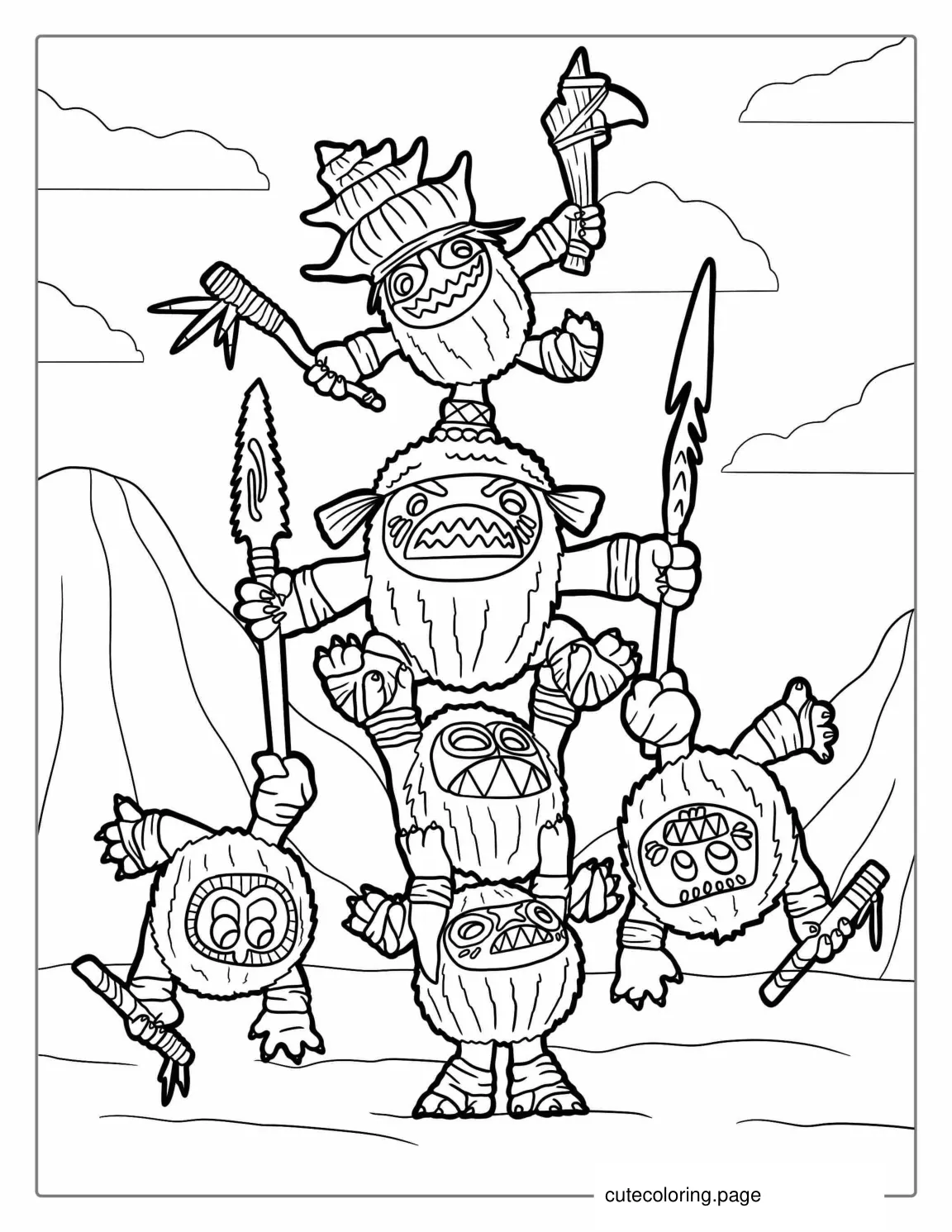 Coloring Page Of Kakamora Coconut Monsters coloring page