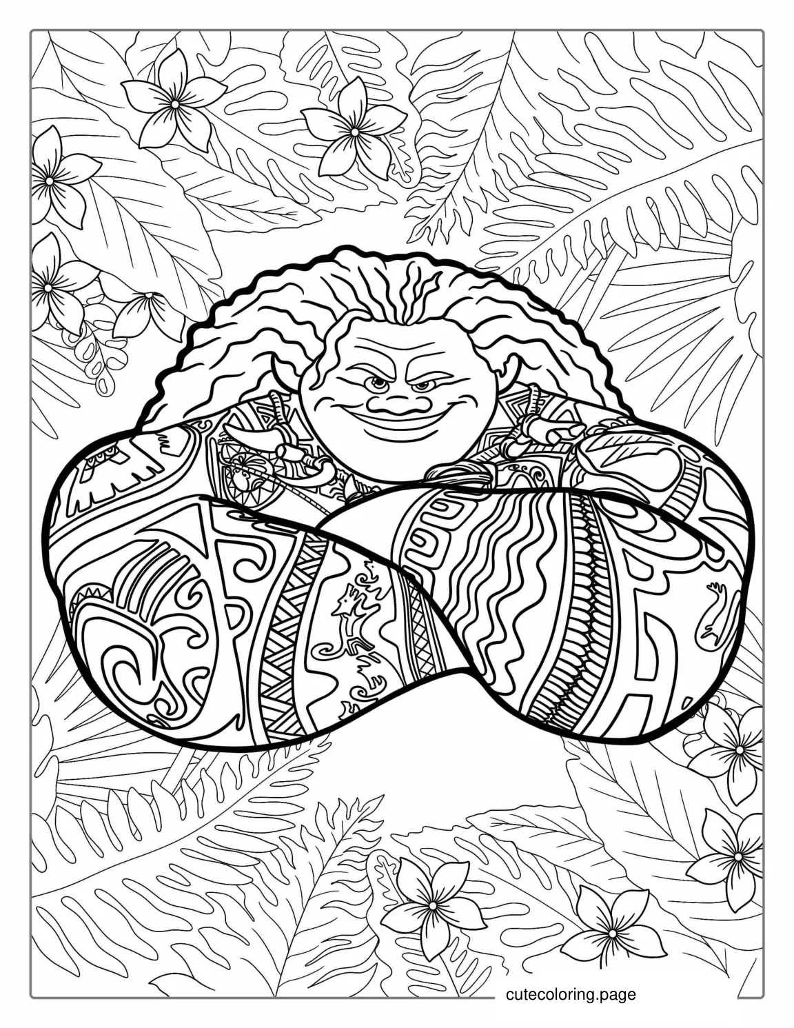 Coloring Page Of Maui With Tattoos To Color coloring page