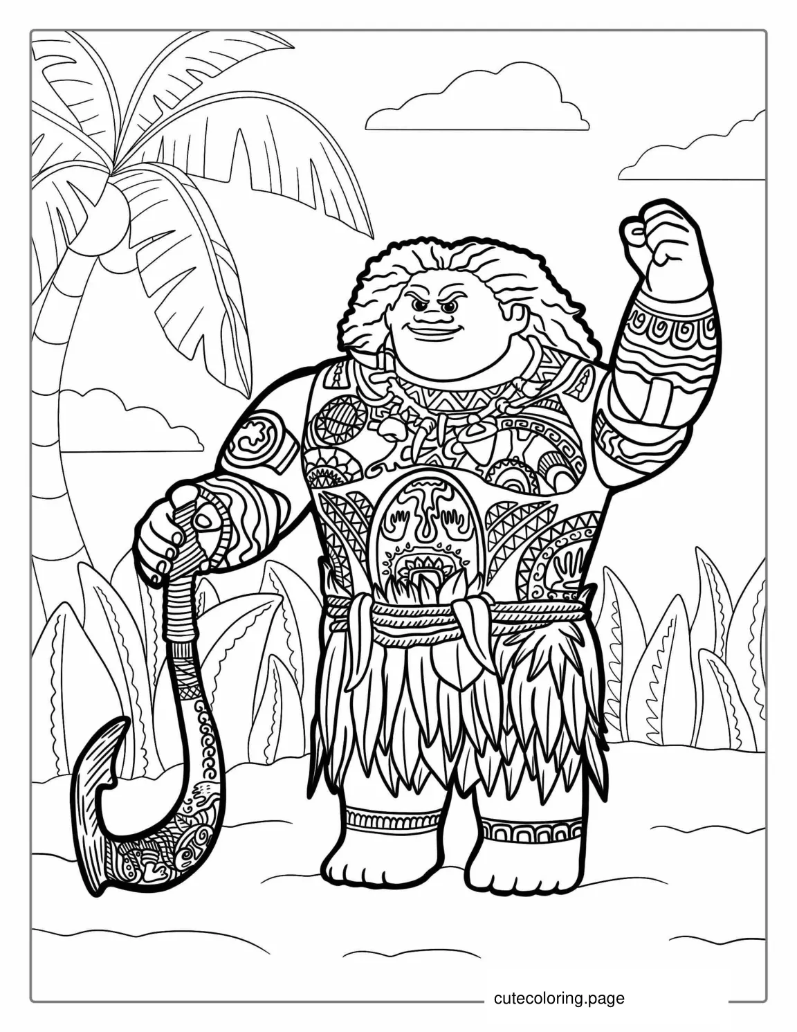 Coloring Sheet Of Maui Character From Moana coloring page