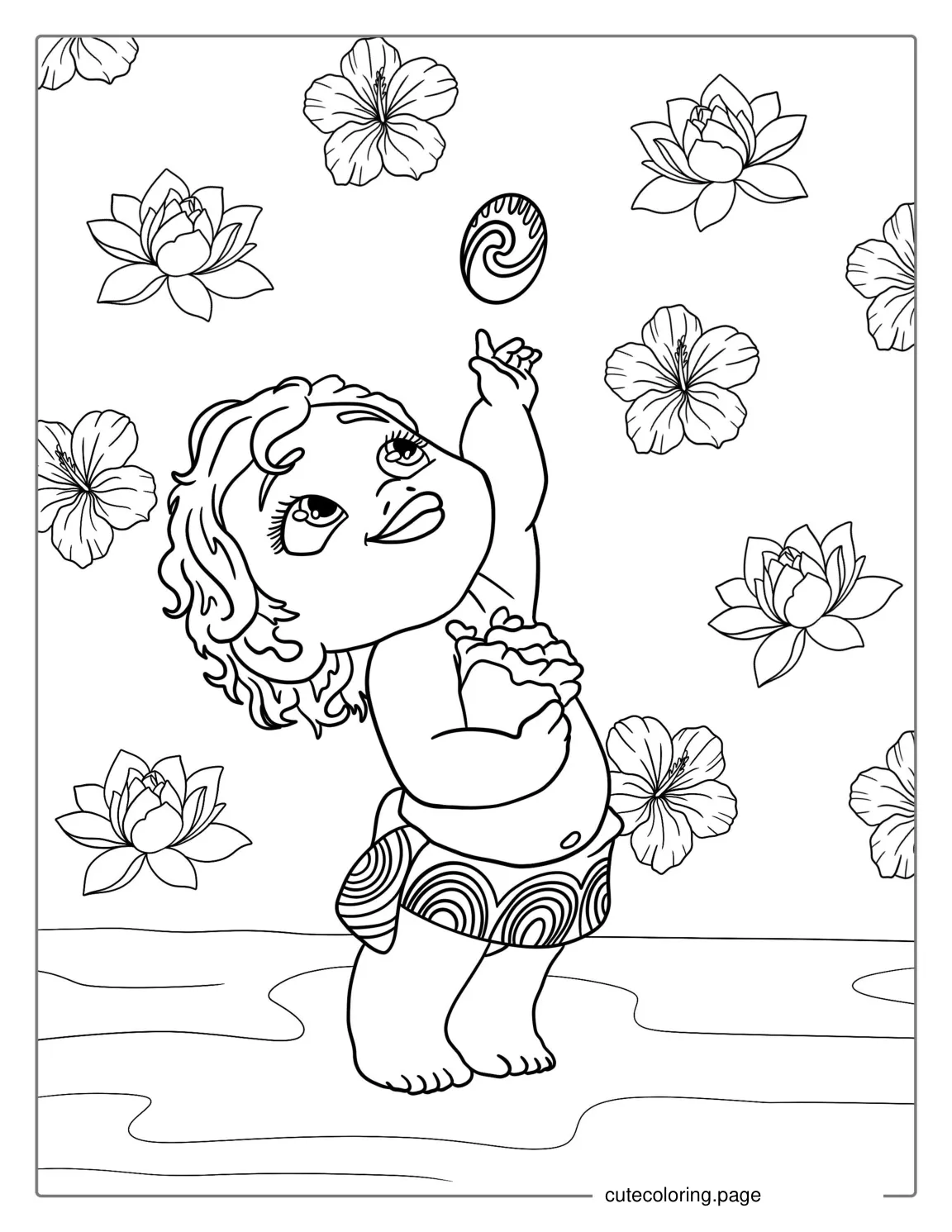 Moana As a Baby Coloring Picture coloring page