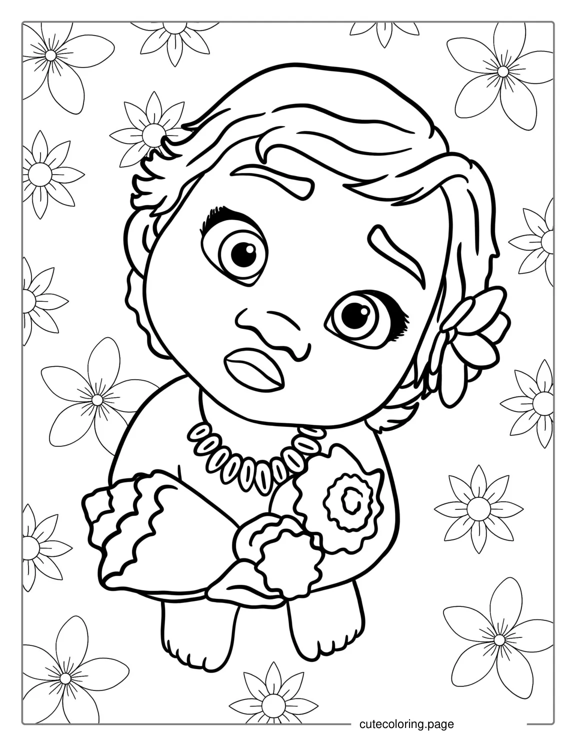 Moana As a Kid Coloring Page coloring page