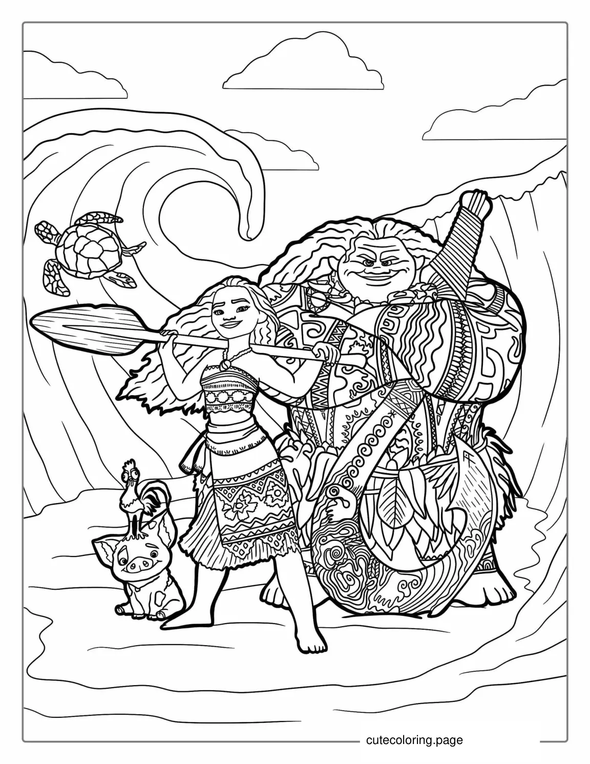 Moana Movie Art Coloring Page coloring page