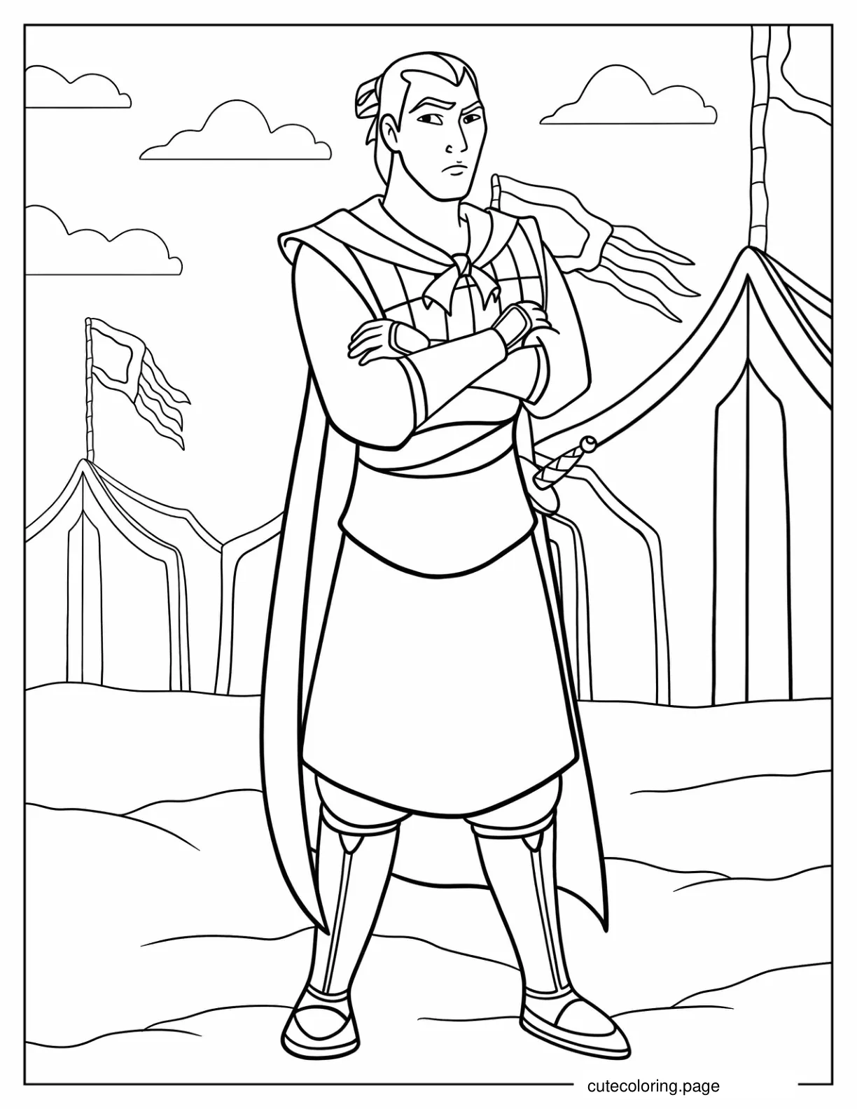 Captain Li Shang Coloring Sheet coloring page