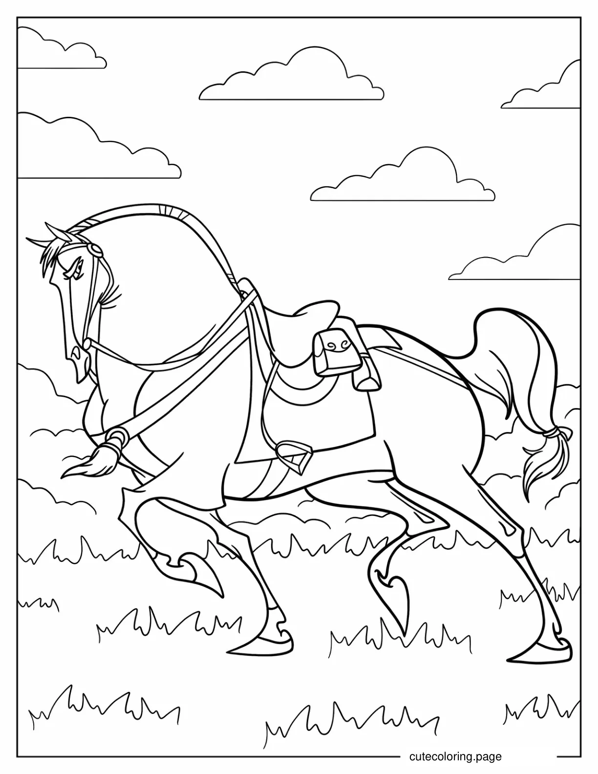 Mulan_s Horse Khan Khan Galloping coloring page