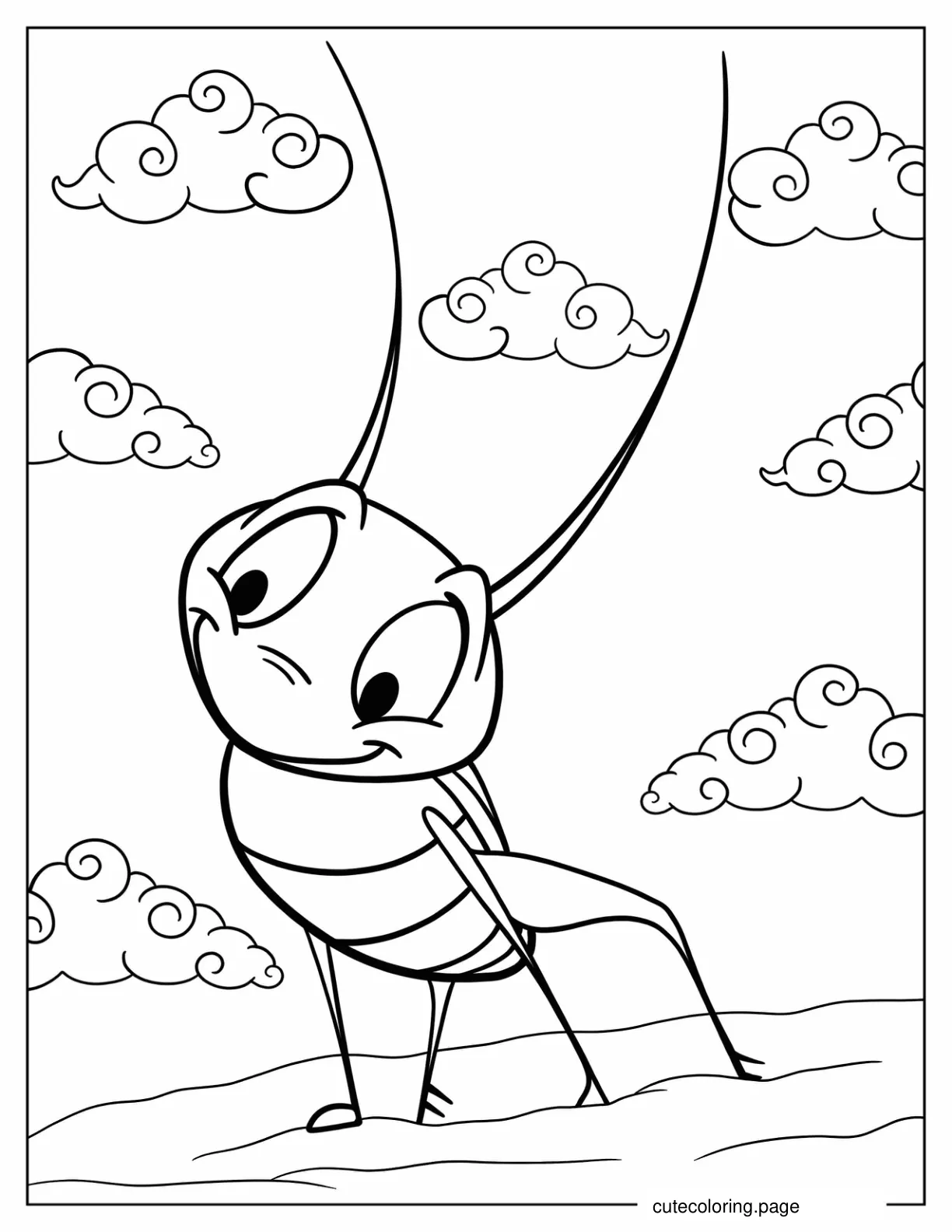 Simple Cri Kee Outline For Kids coloring page