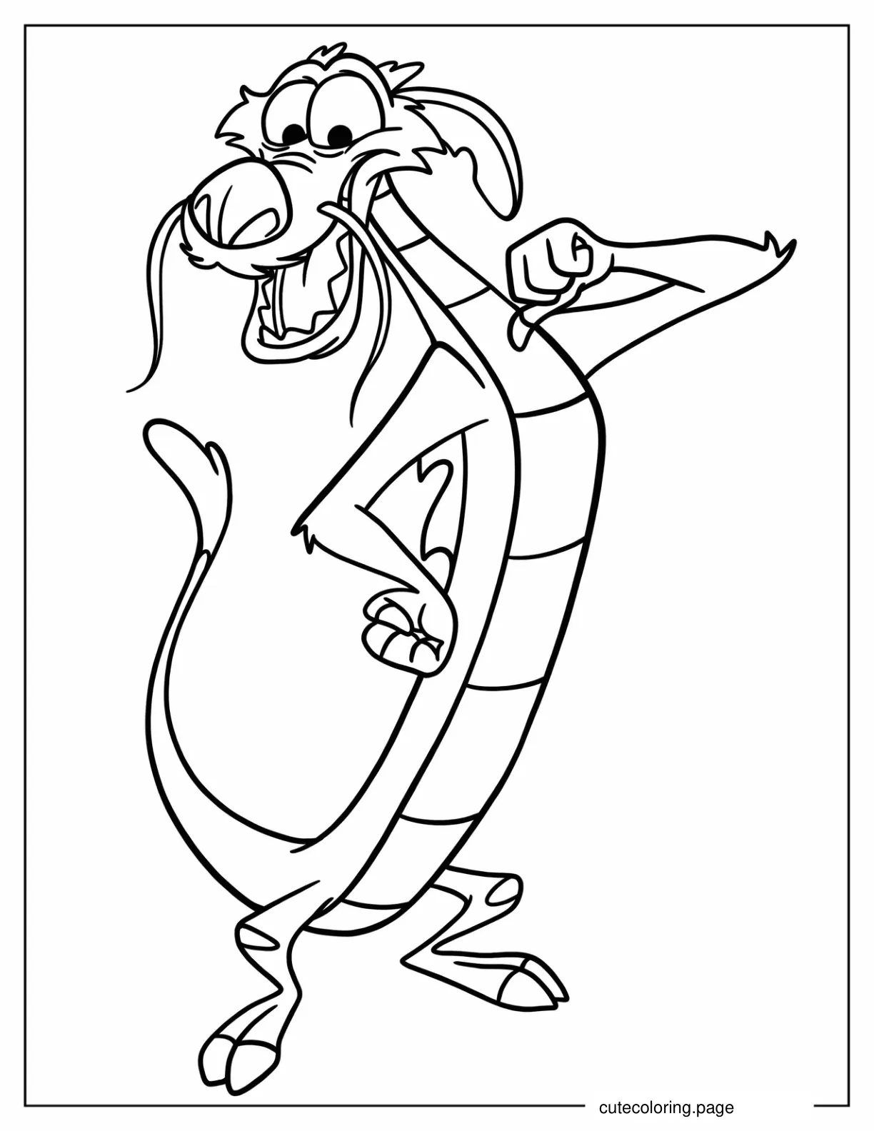 Simple Mushu Coloring In For Preschoolers coloring page