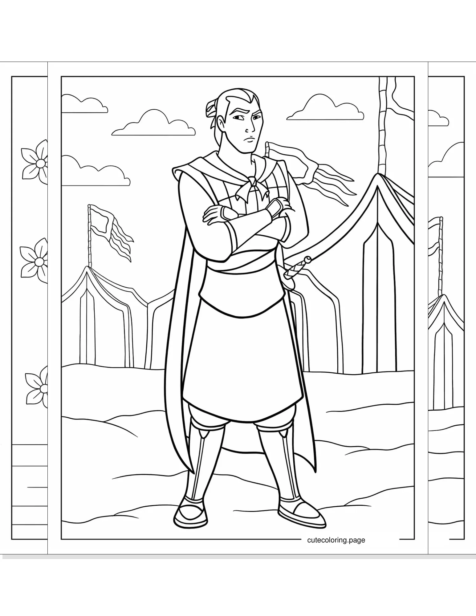 mulan coloring pages coloring page