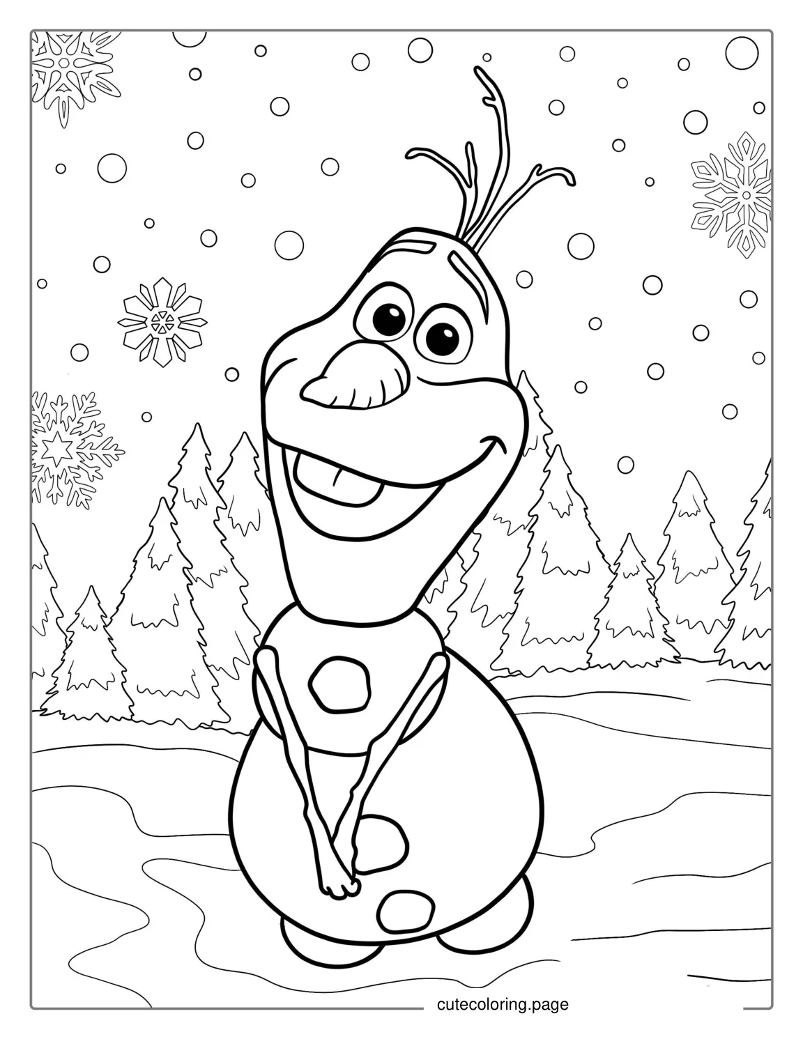 Adorable Olaf Coloring Page coloring page