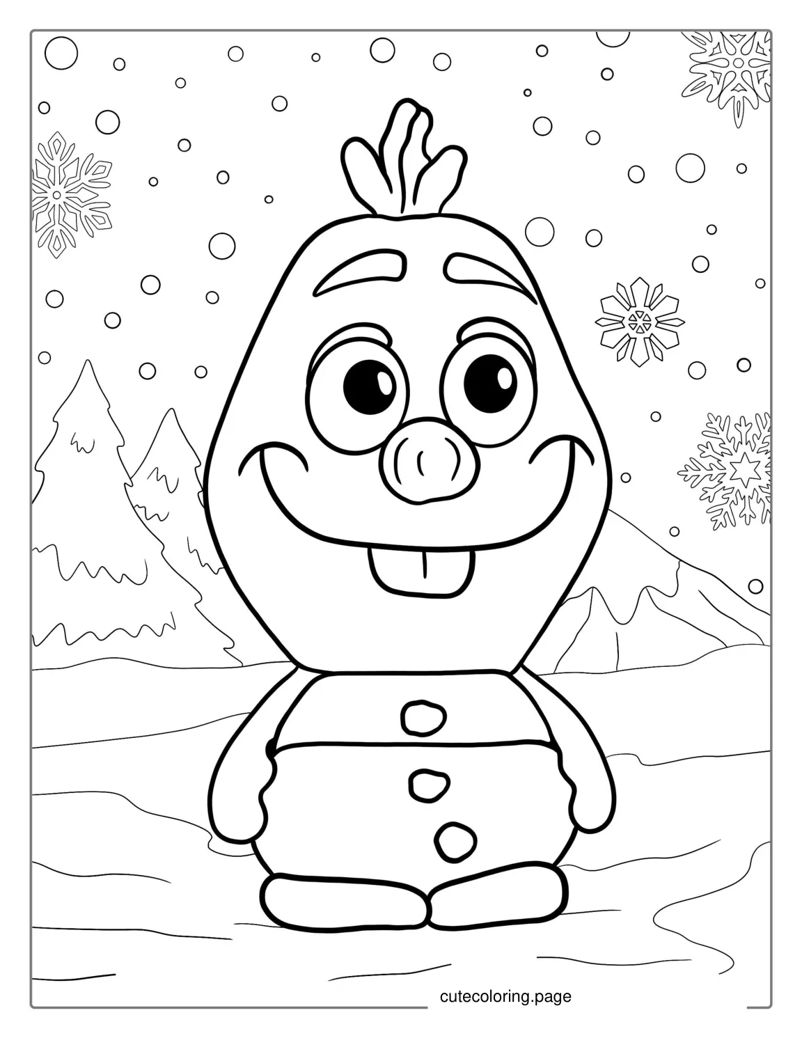 Baby Olaf Coloring Page For Kids coloring page