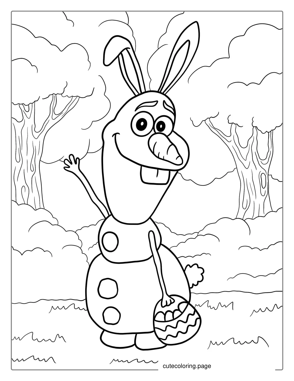 Easter Themed Olaf Coloring Page coloring page