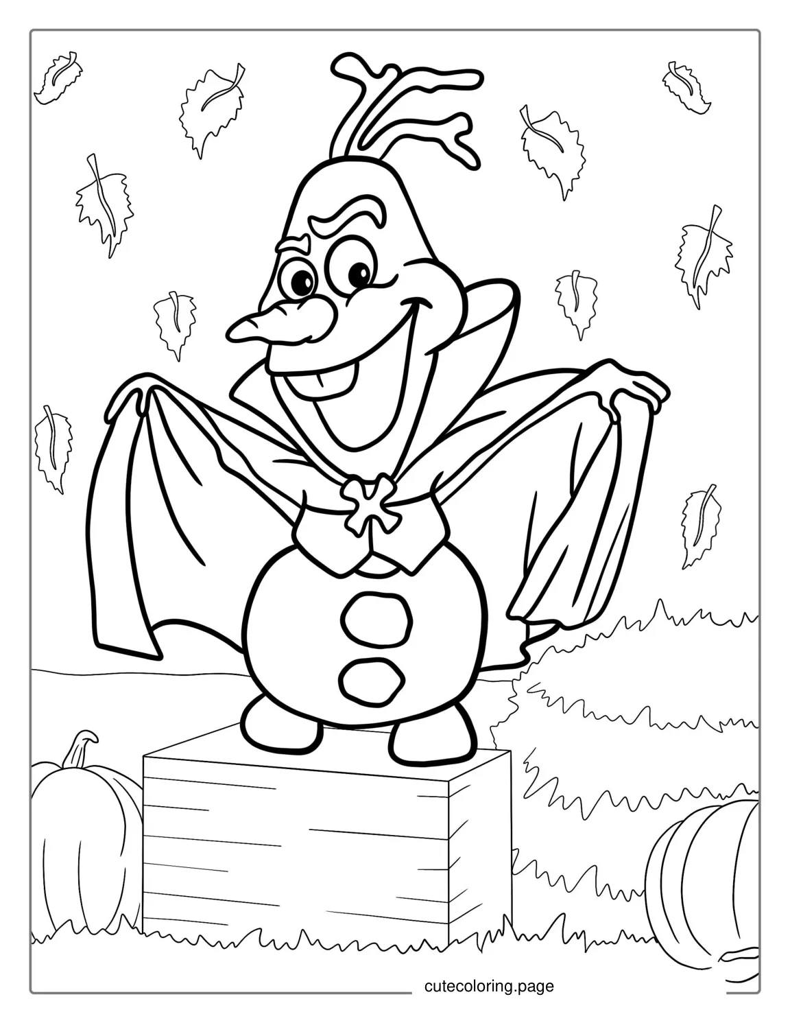 Halloween Themed Olaf Coloring Sheet coloring page