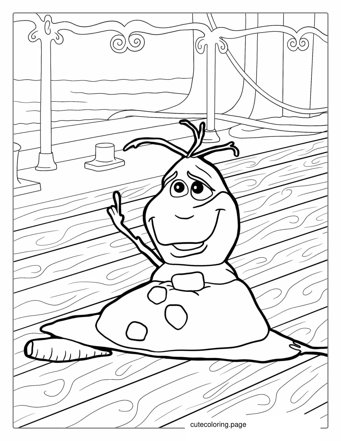 Melting Olaf Coloring Page coloring page