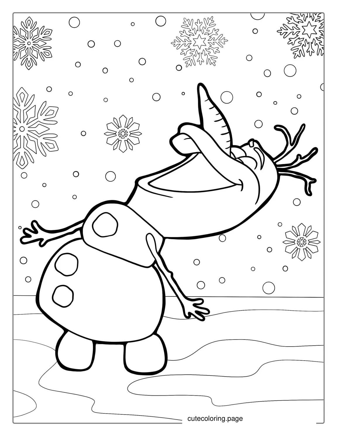 Singing Olaf Coloring Sheet coloring page