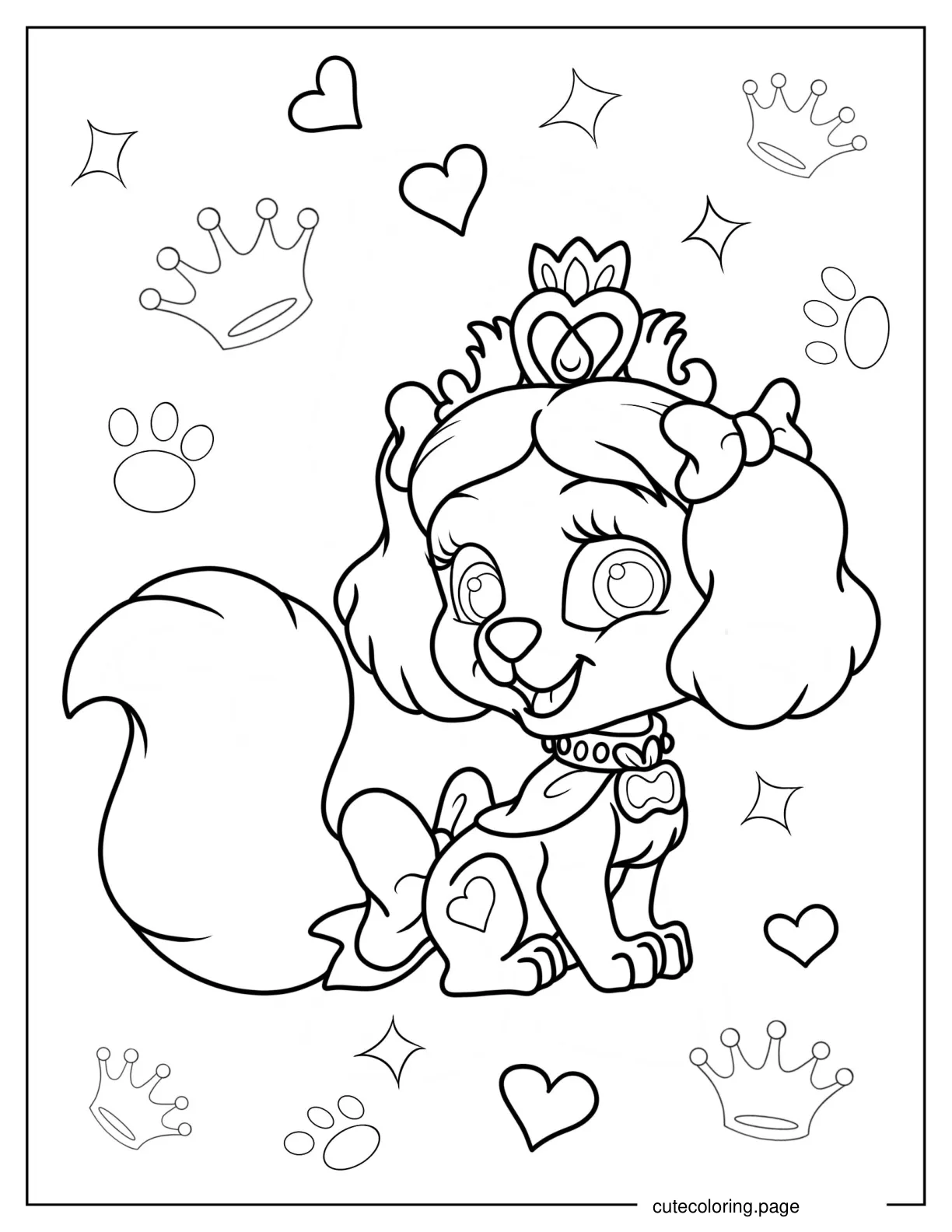 Muffin With Collar And Crown Coloring Page For Preschoolers coloring page