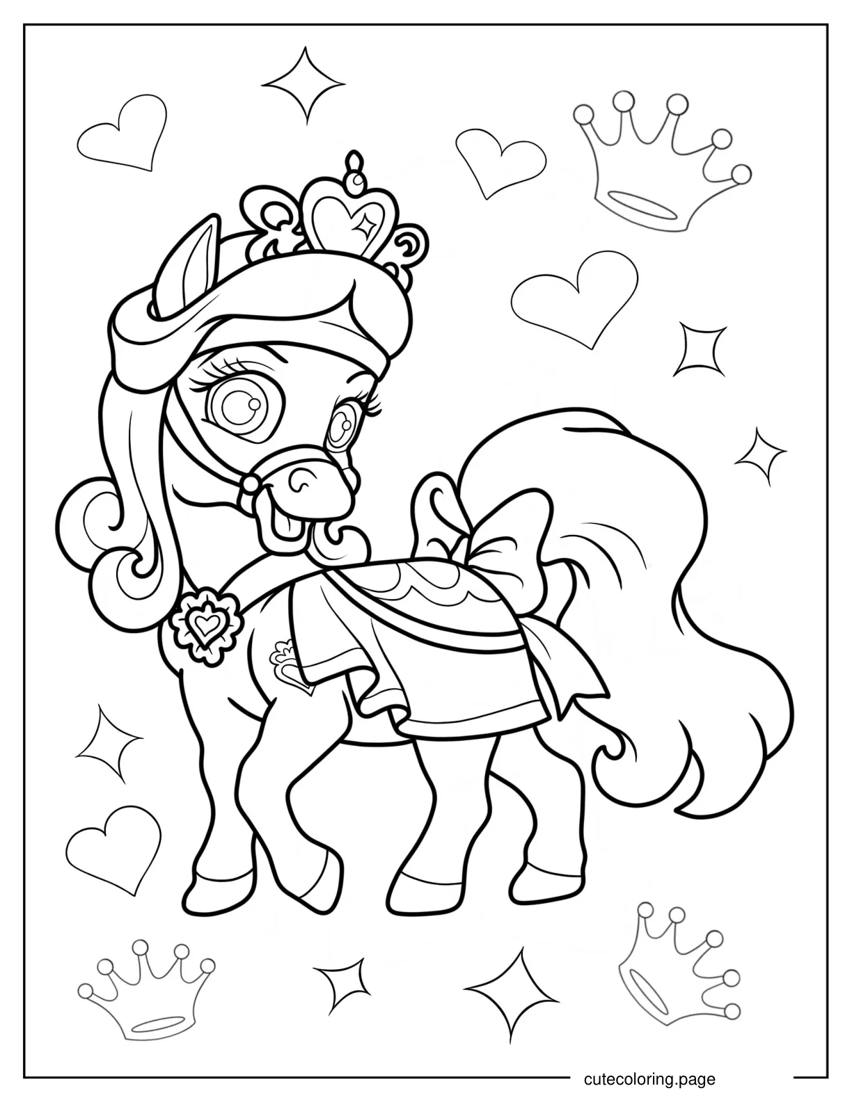 Petite The Pony Trotting Coloring Page For Kids coloring page