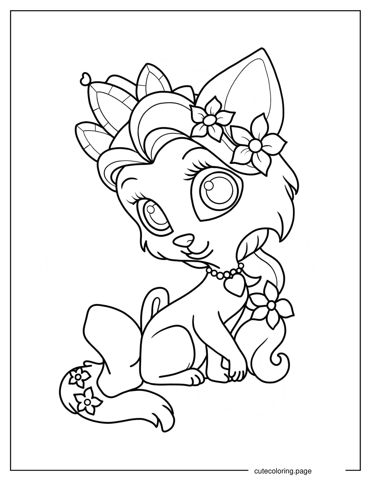 Simple Summer Outline Palace Pets Coloring Page coloring page