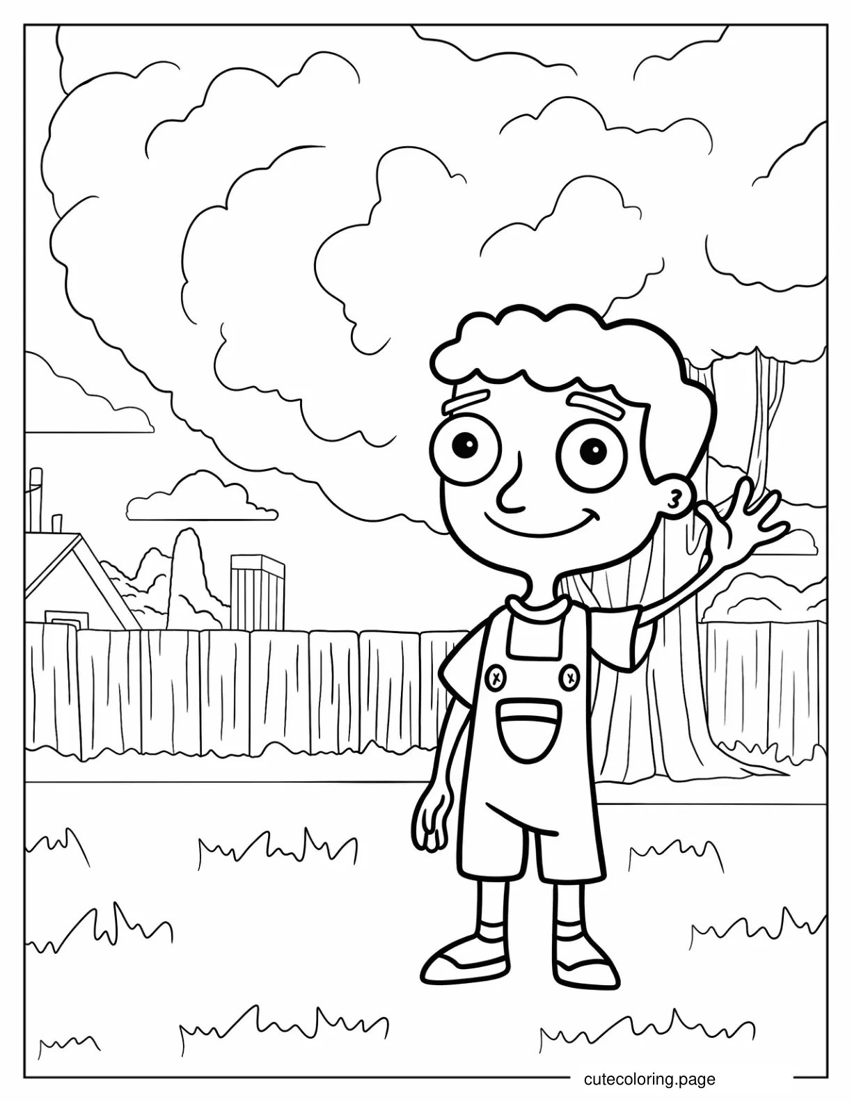 Baljeet Waving Coloring Sheet coloring page