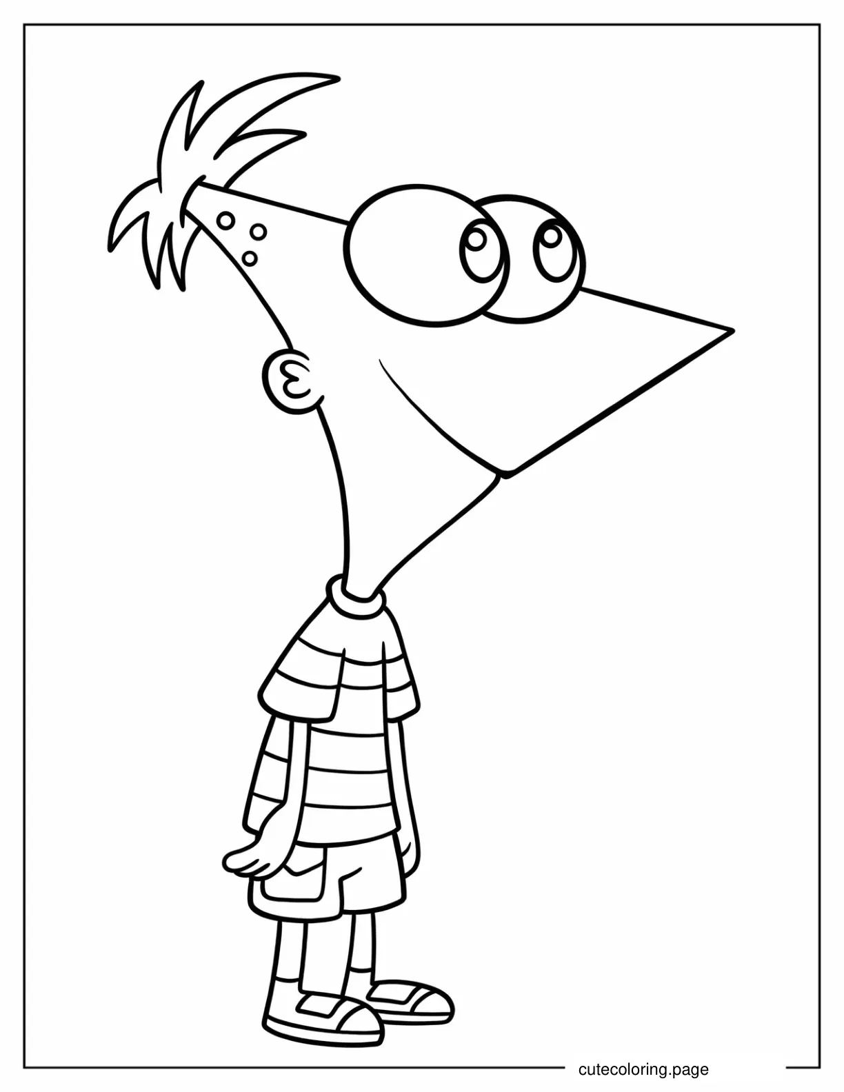 Cute Phineas Flynn Coloring Page For Preschoolers coloring page