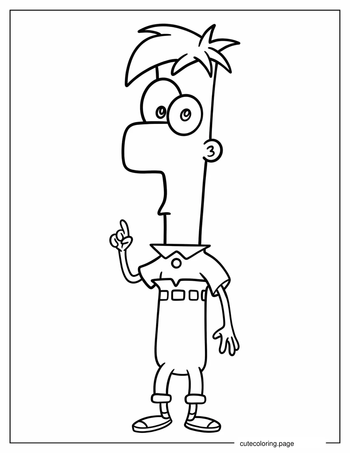 Simple Ferb Fletcher Coloring Sheet coloring page