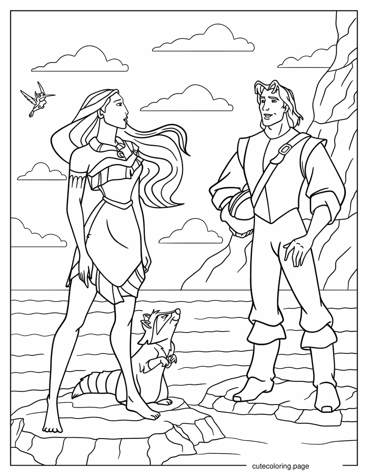 Pocahontas And John Smith coloring page