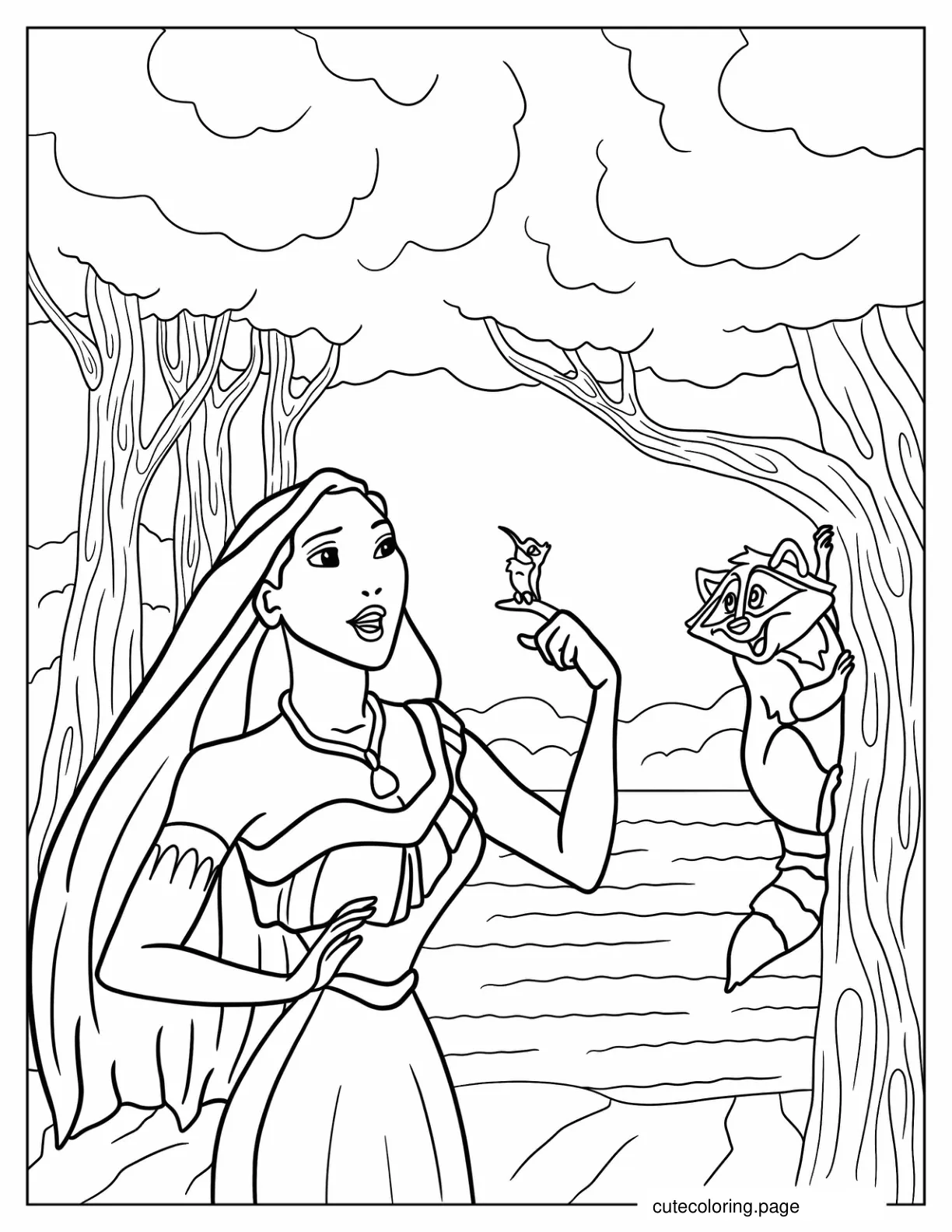 Pocahontas In Nature coloring page