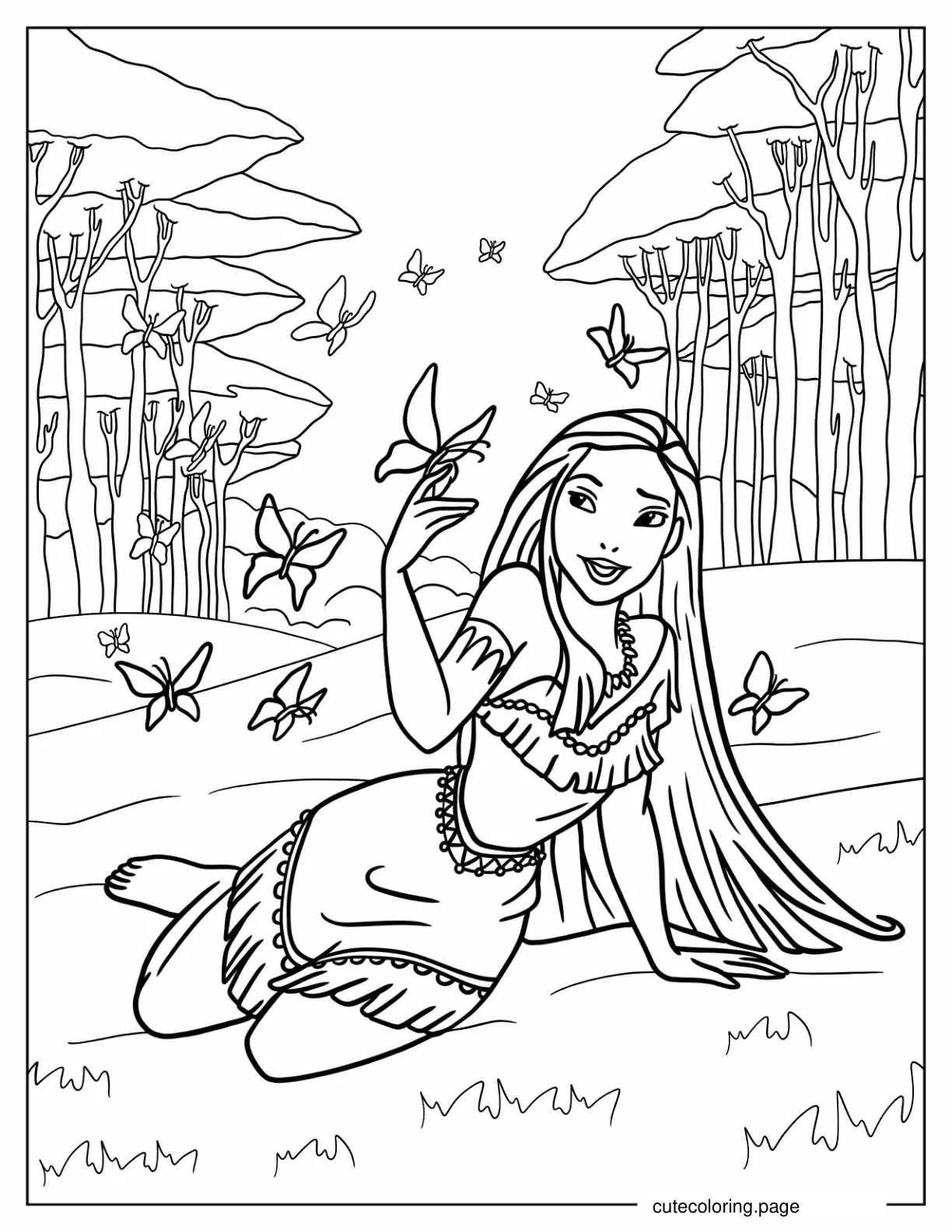 Pocahontas On The Field coloring page