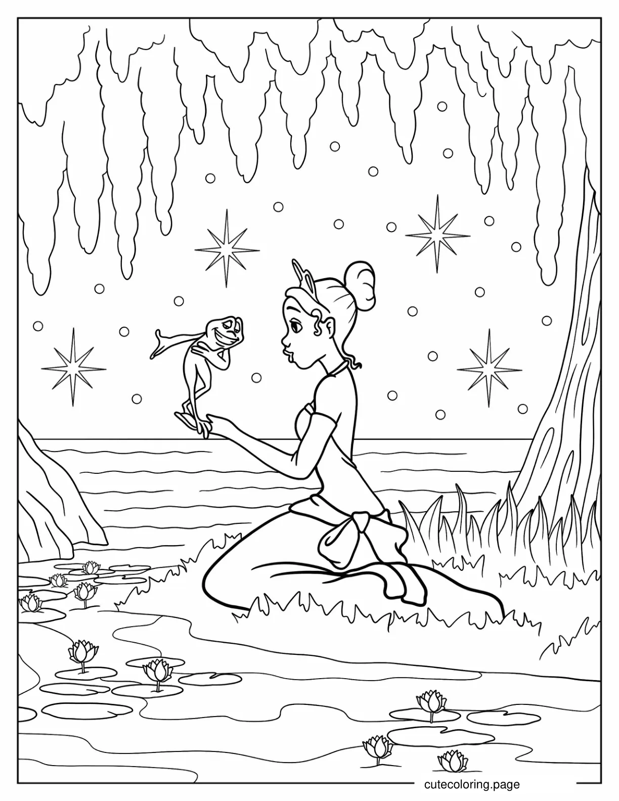 Coloring Sheet Of Princess And The Frog coloring page