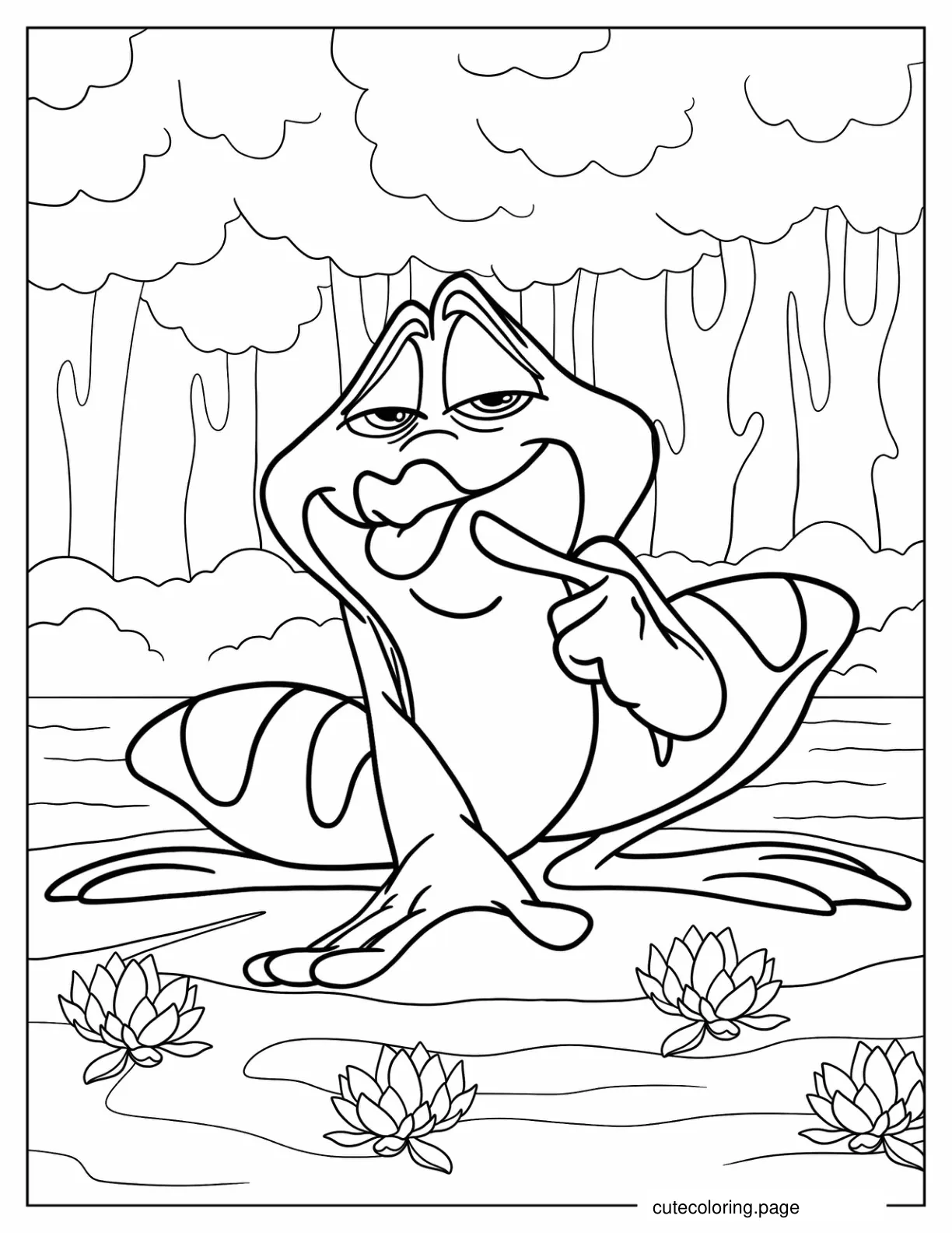 Frog Prince Naveen Pouty Lips Coloring In coloring page