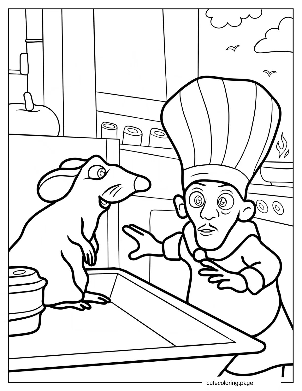 Skinner Catching Ratatouille In the Kitchen Coloring Page coloring page