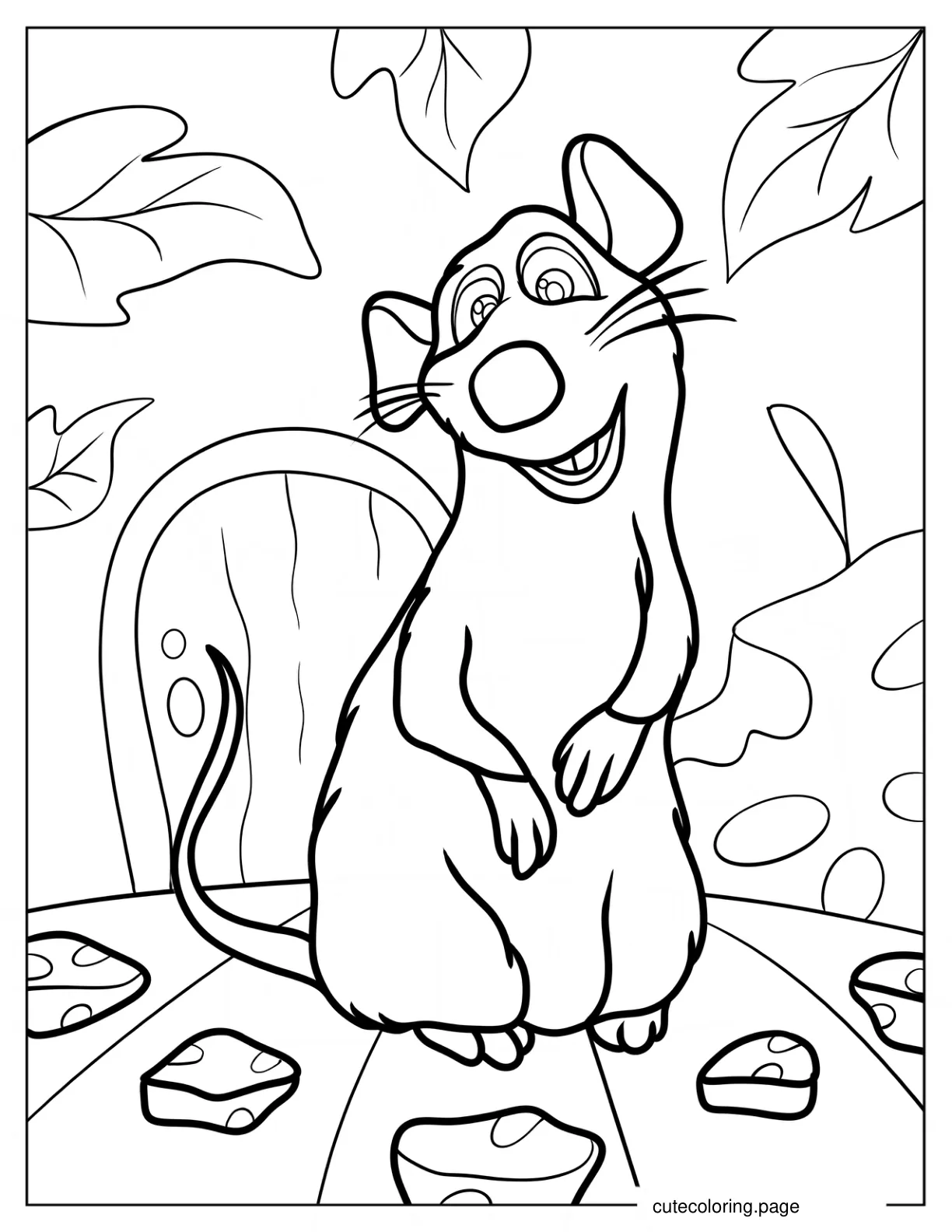 Smiling Ratatouille On The Dinner Table coloring page