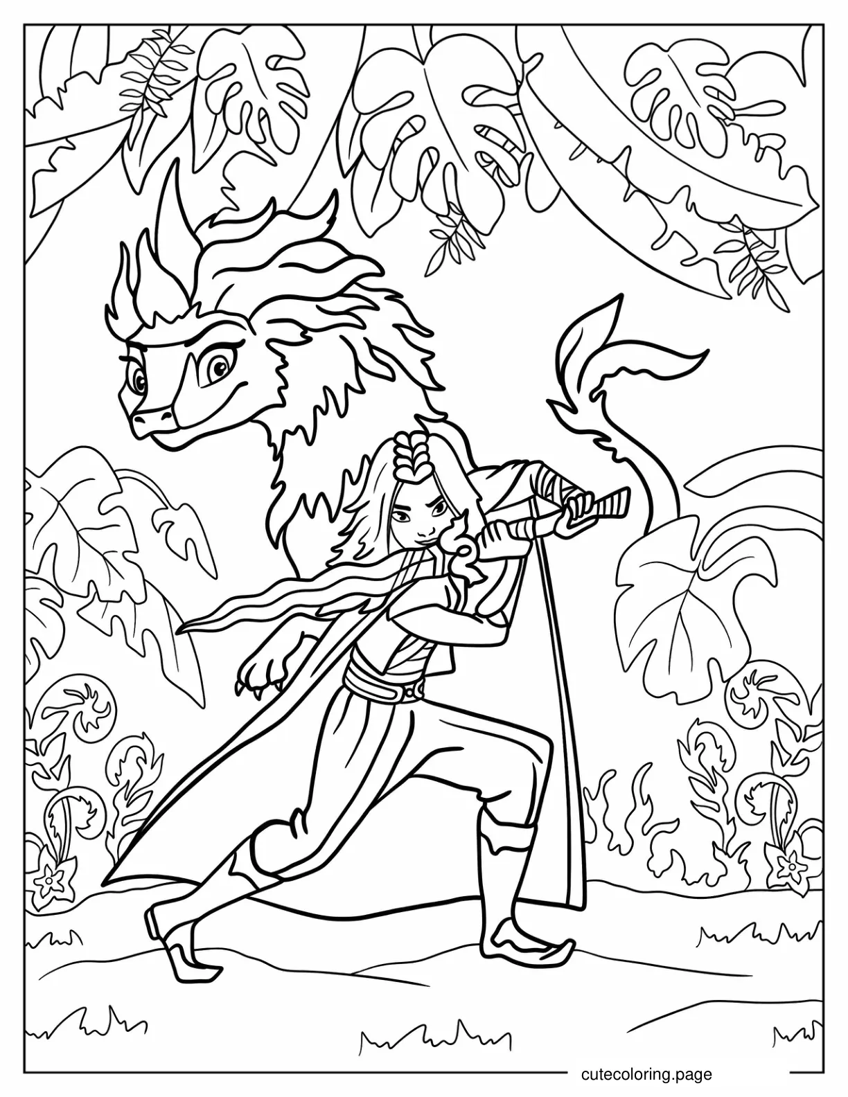 Detailed Raya And The Last Dragon Sisu Coloring Sheet coloring page