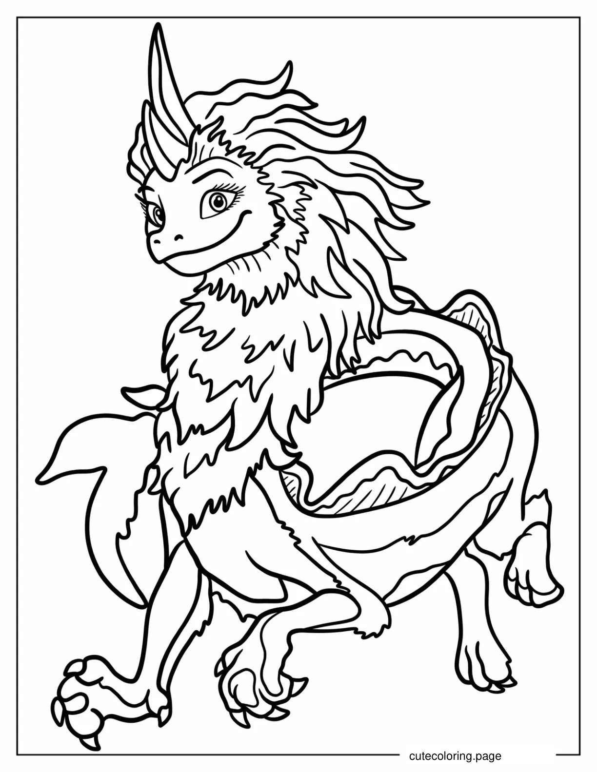 Detailed Smiling Sisu Outline Coloring Page coloring page