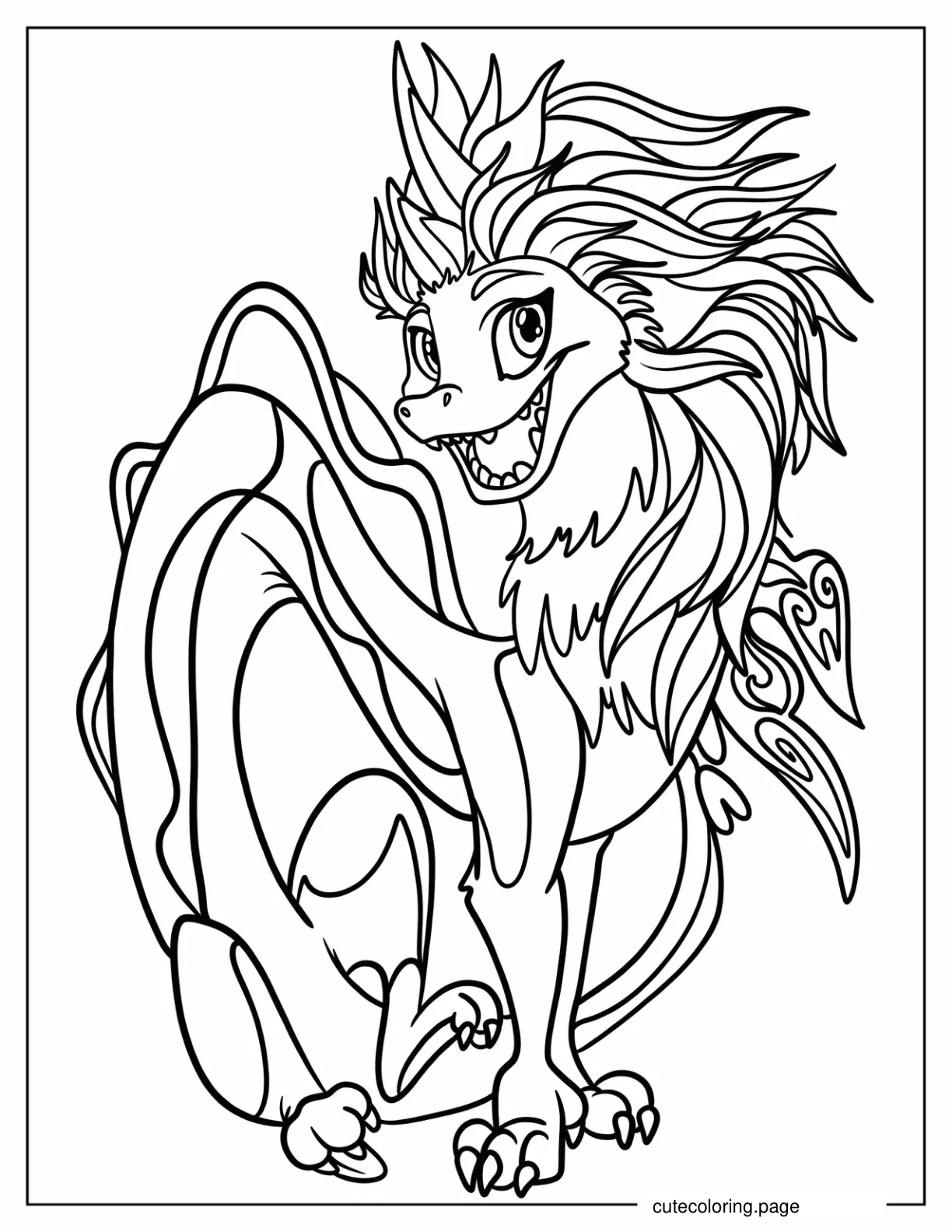 Simple Sisu Smiling Outline Coloring Sheet coloring page