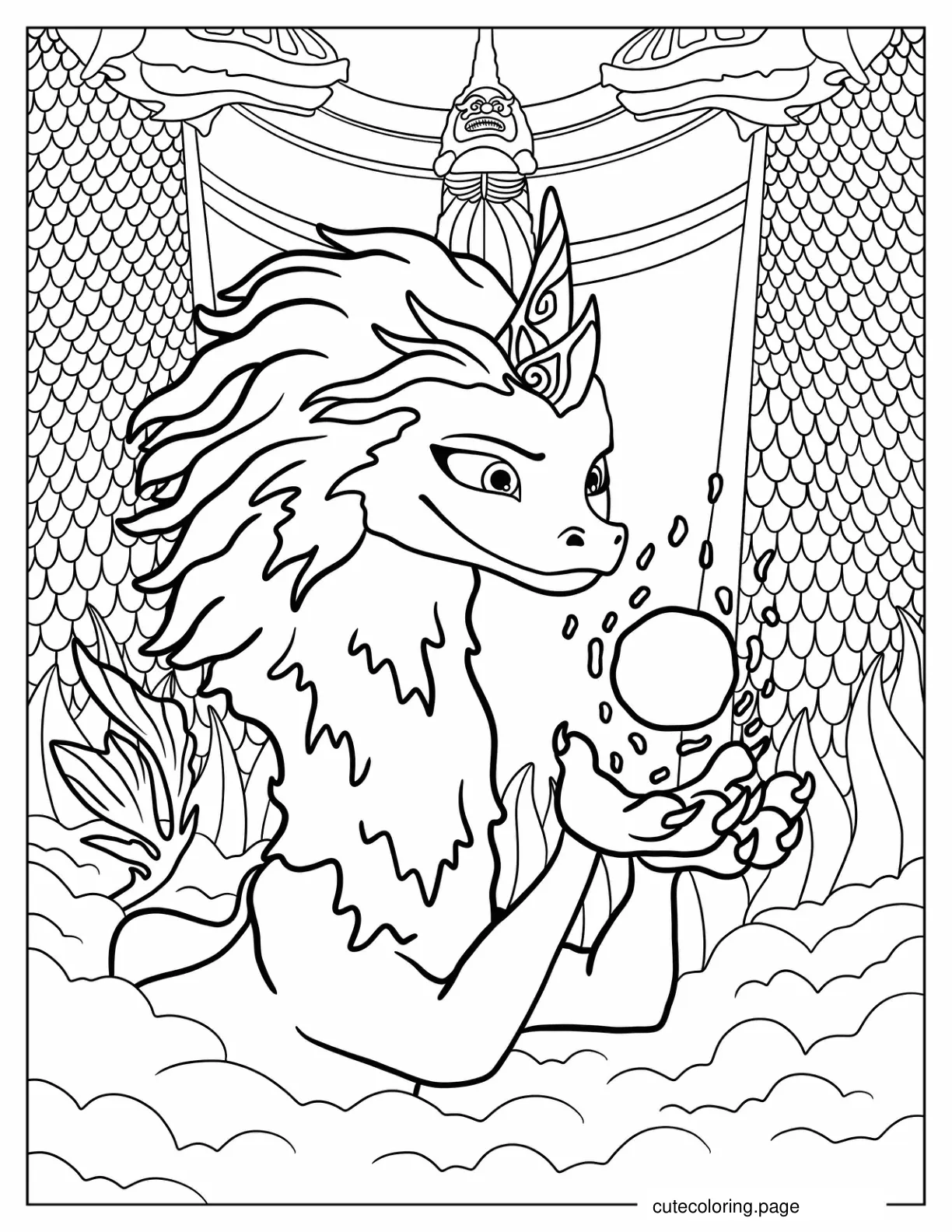 Sisu Holding Magical Ball Of Water coloring page