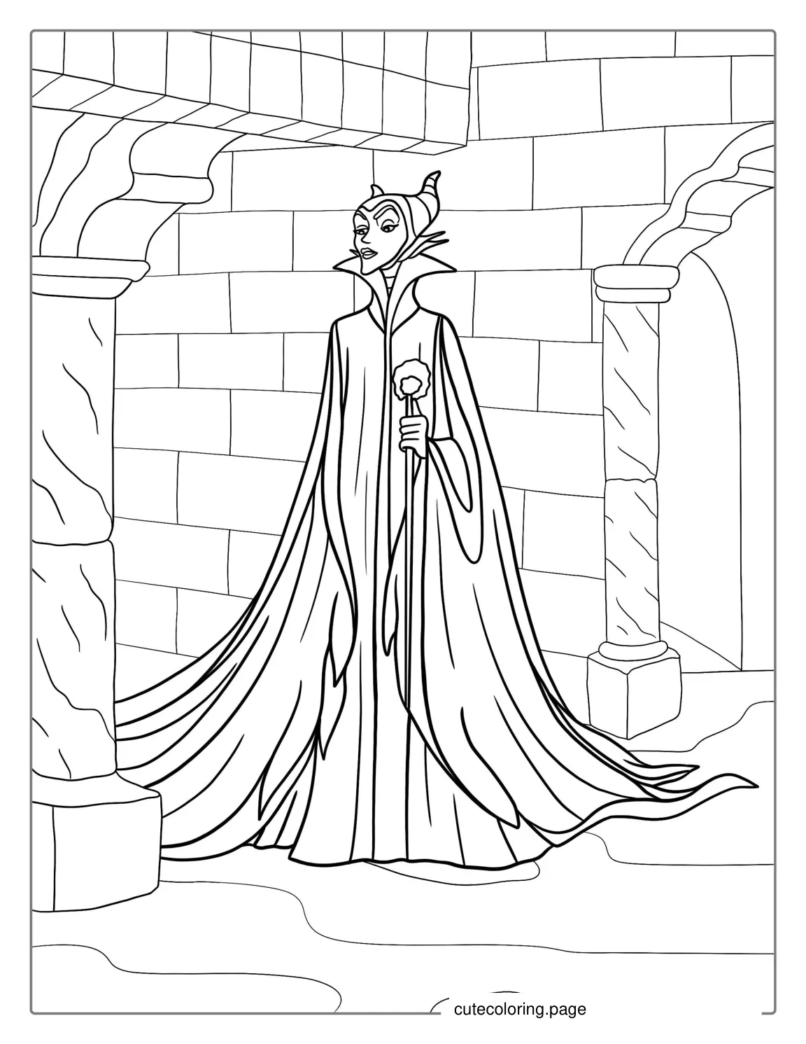 Maleficent In Castle Dungeon Coloring Page coloring page