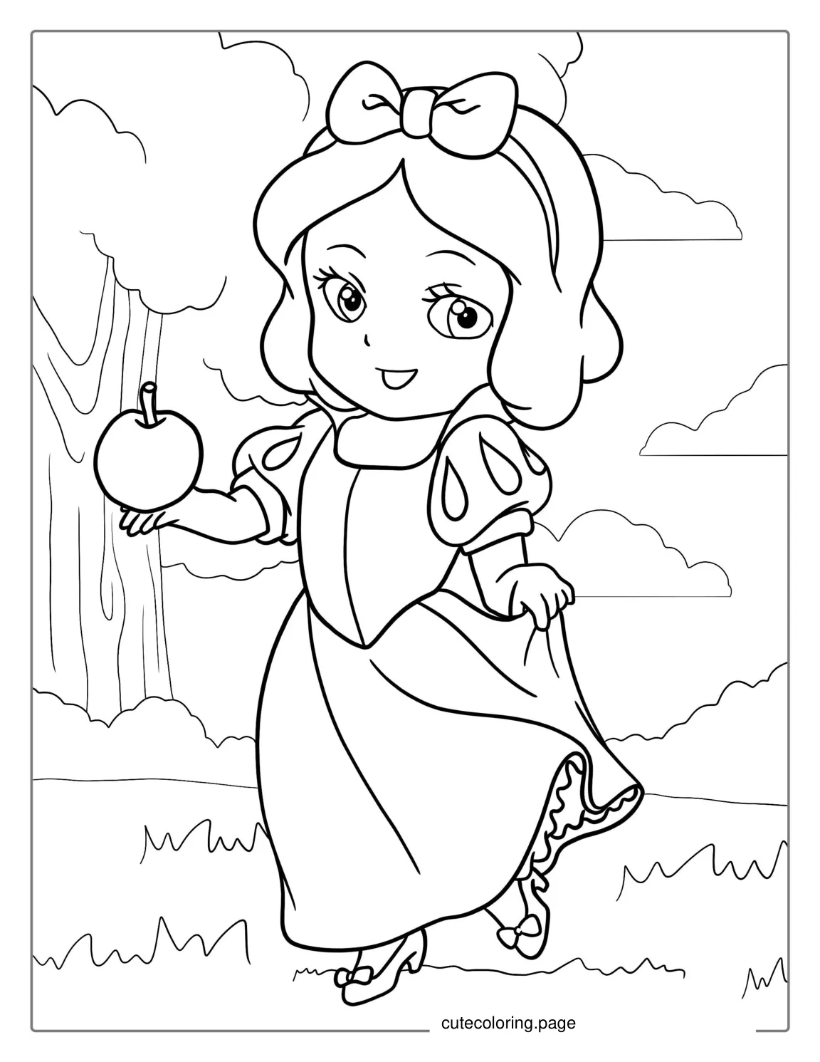 Baby Snow White Coloring Sheet For Kids coloring page