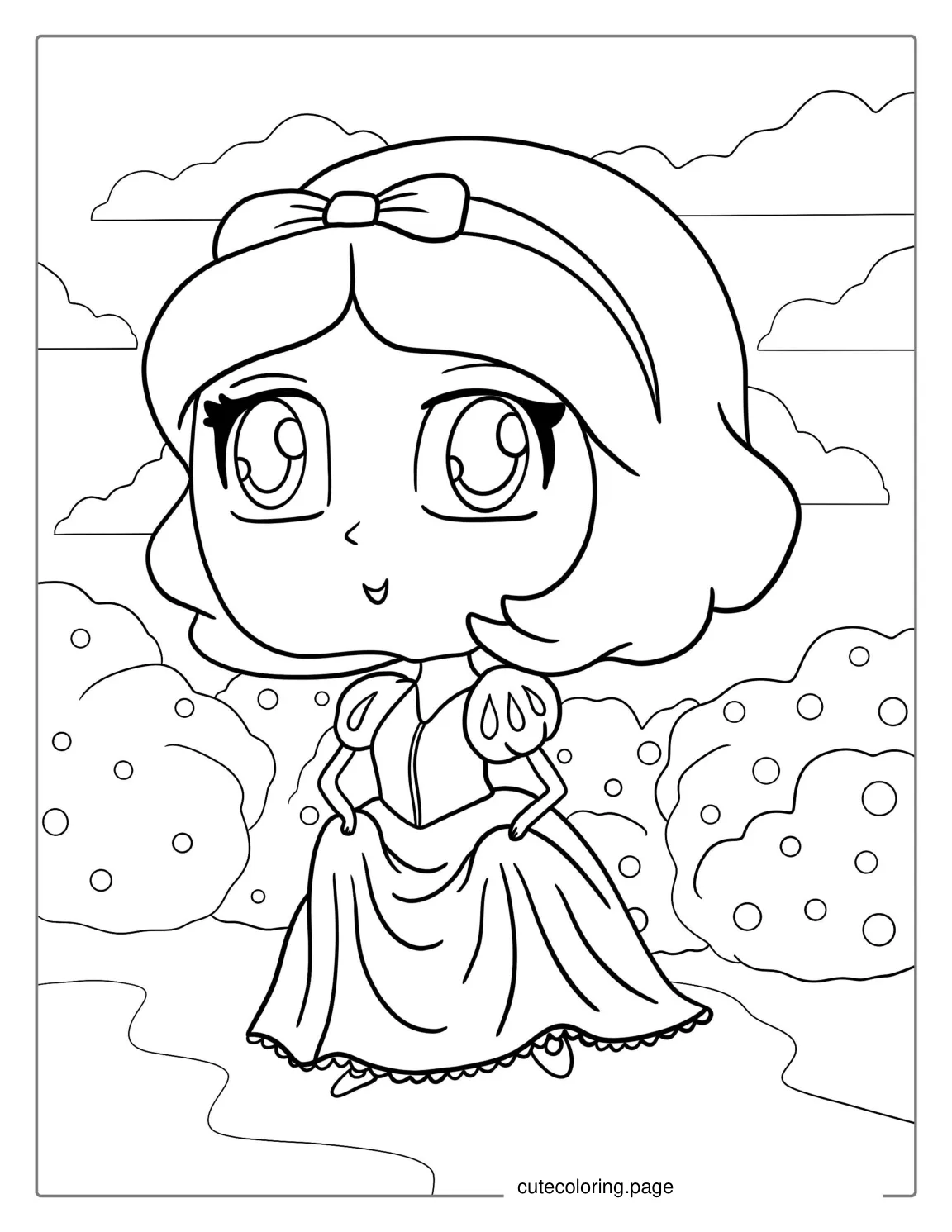 Cute Kawaii Snow White Coloring Picture coloring page