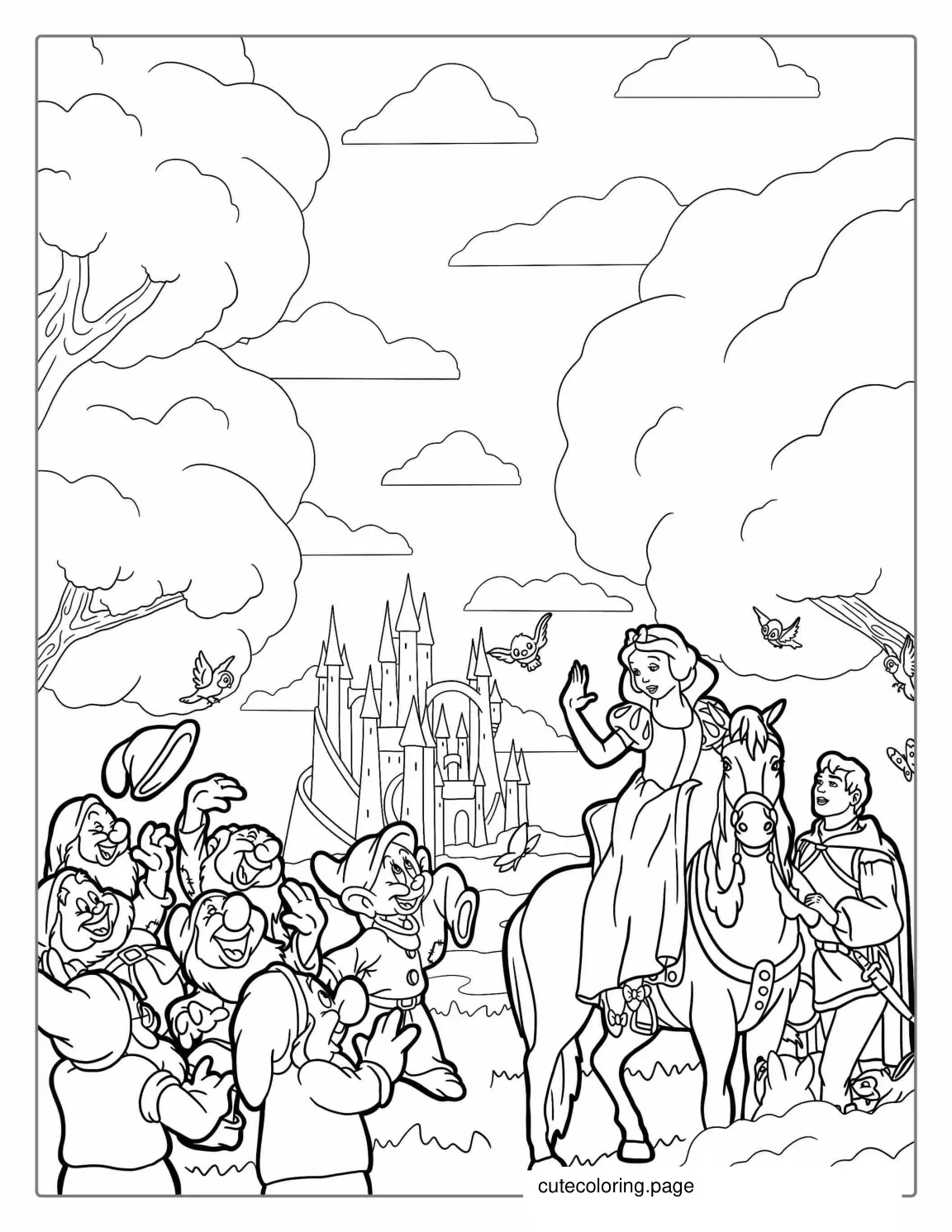 Detailed Snow White Coloring Page coloring page