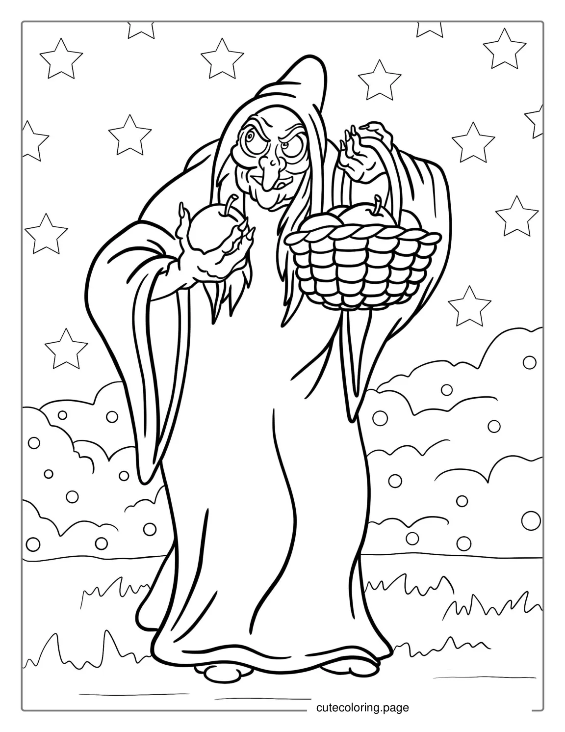 Queen Grimhilde Witch Coloring Page coloring page