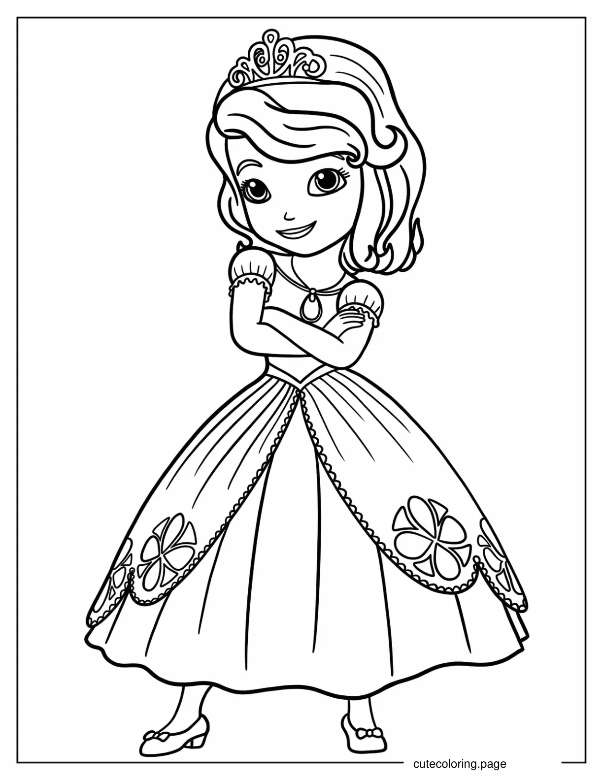 Easy Sofia The First Coloring Page For Kids coloring page