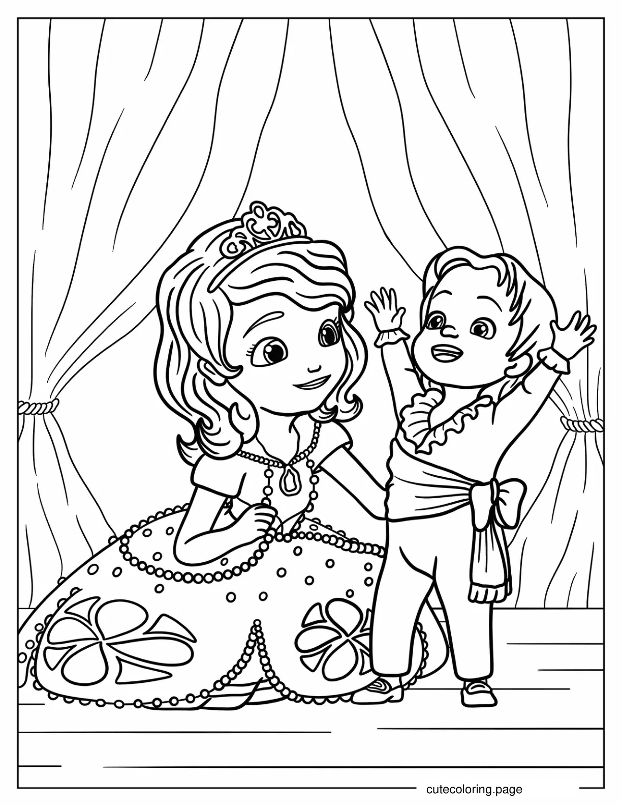 Sofia The First With Baby Prince James Coloring Sheet coloring page