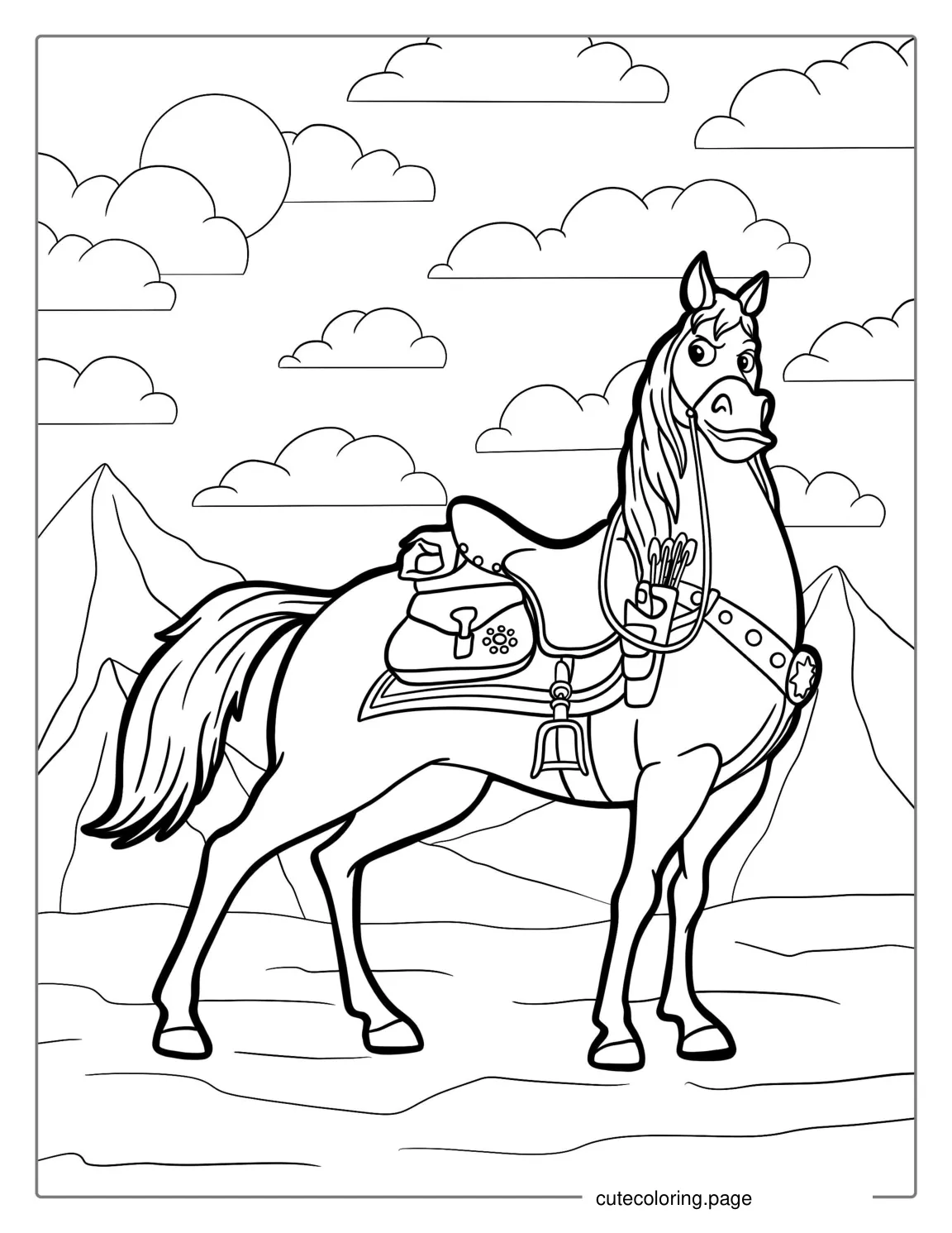 Coloring Sheet Of Maximus The Horse From Tangled coloring page