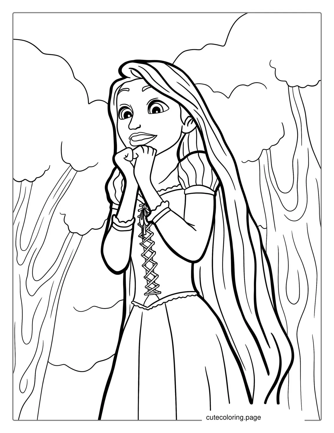 Easy Coloring Page Of Rapunzel coloring page