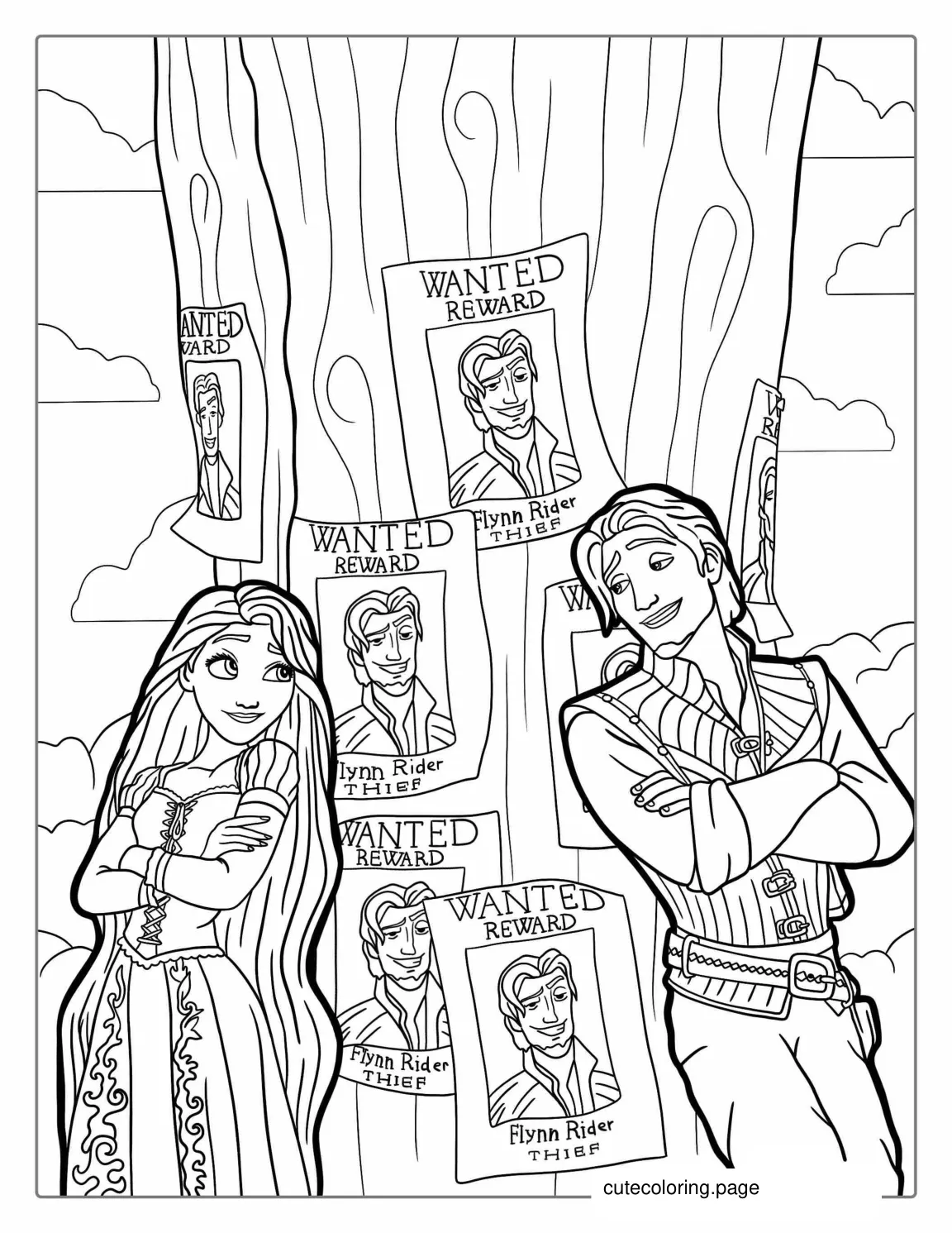 Eugene And Rapunzel Characters Coloring Page coloring page